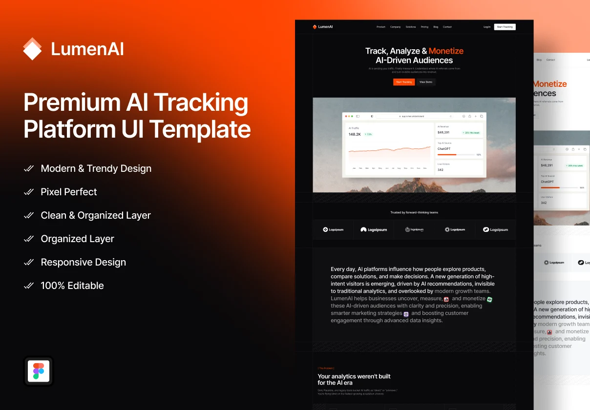 LumenAI - Premium AI Tracking Platform UI Template