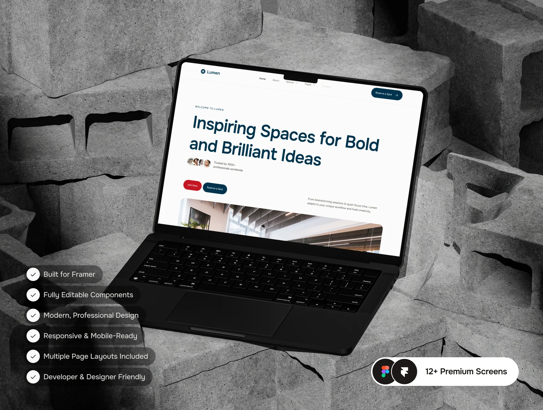 LumenSpace – Coworking & Creative Space UI Template