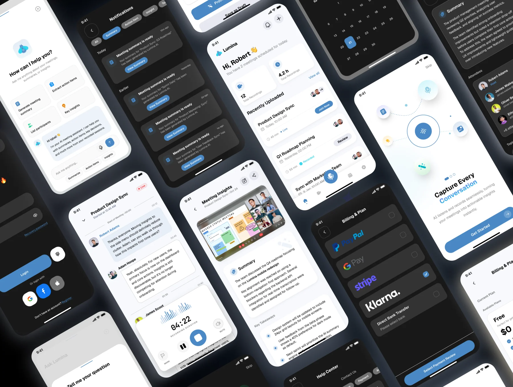 Lumina AI - AI Notetaker & Meeting Assistant Mobile App UI Kit 3