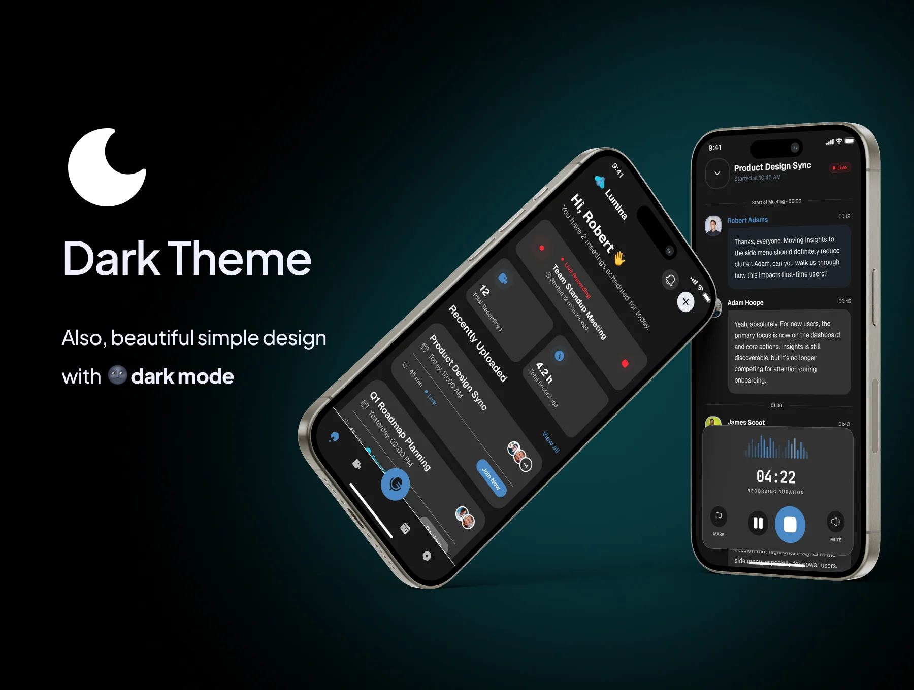 Lumina AI - AI Notetaker & Meeting Assistant Mobile App UI Kit 7