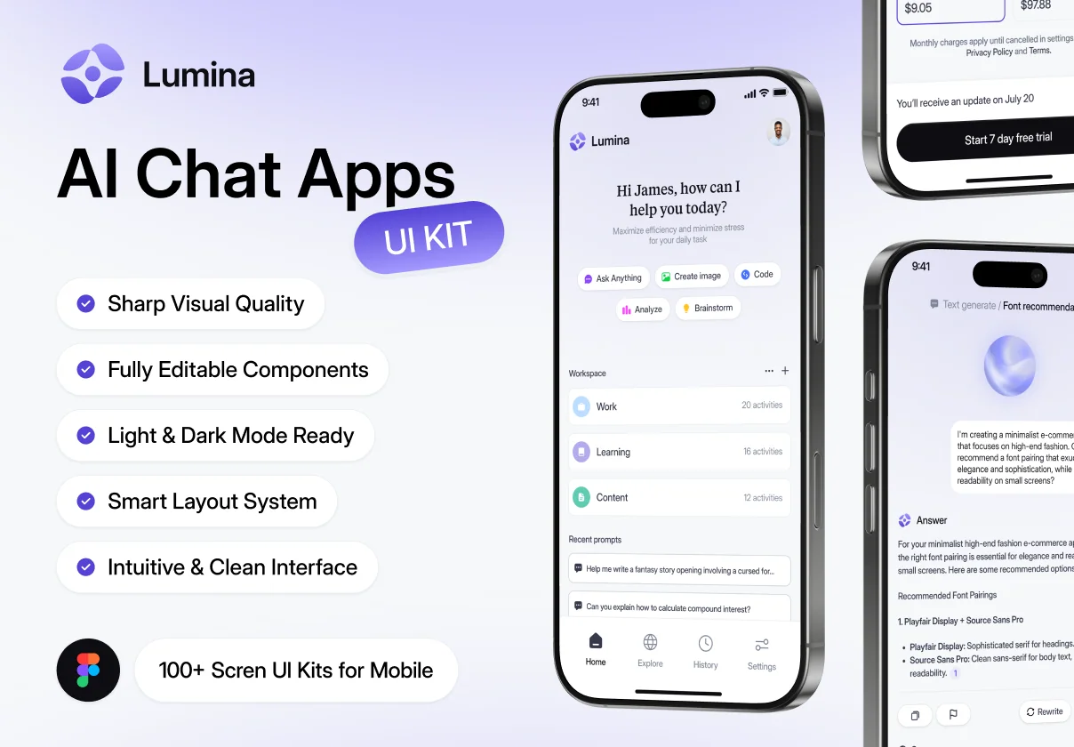 Lumina - AI Chat Apps UI KIT