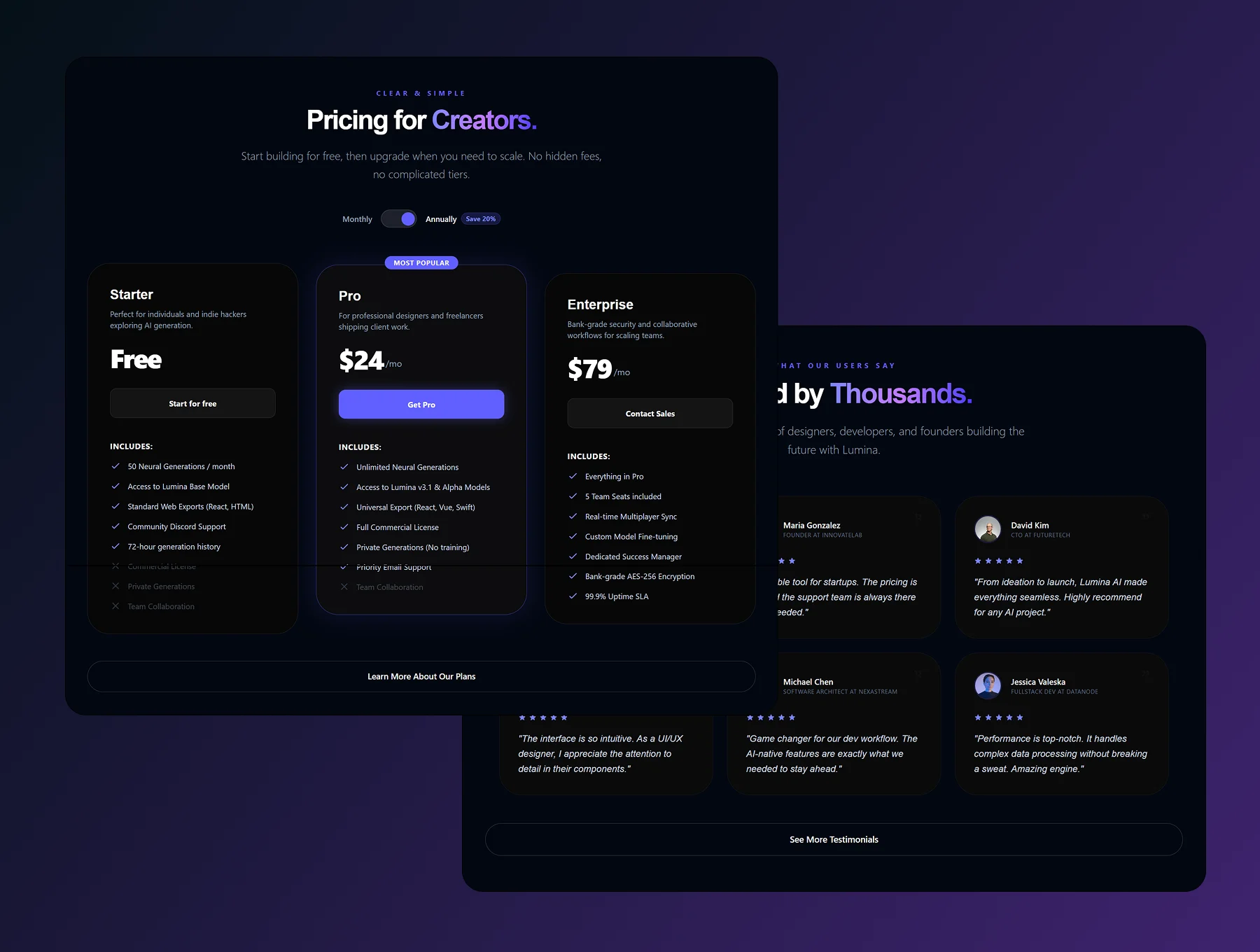 Lumina AI - SaaS & Chat React Template 7