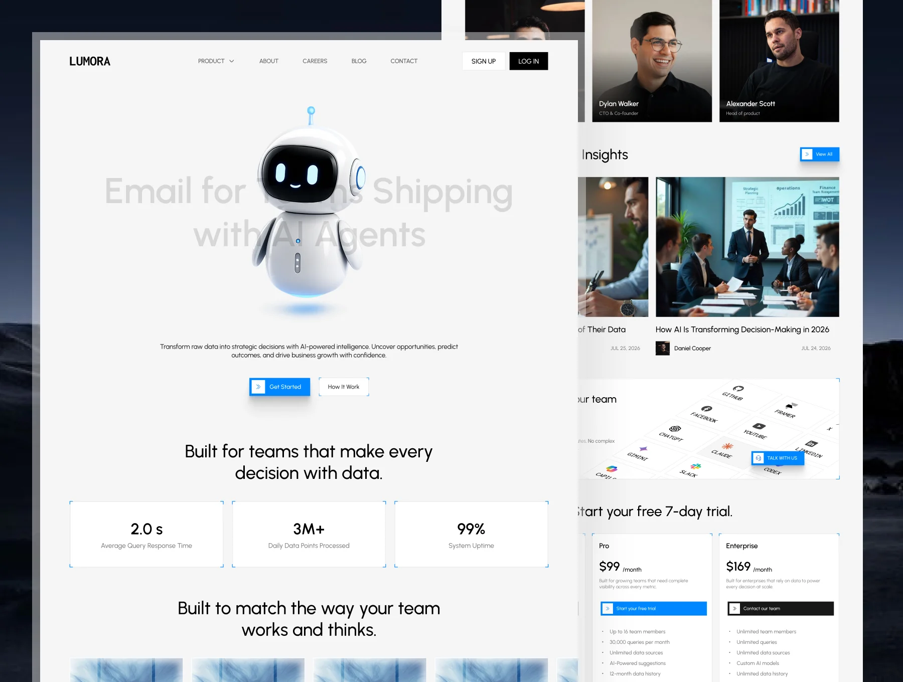 LUMORA — AI SaaS Landing Page 2