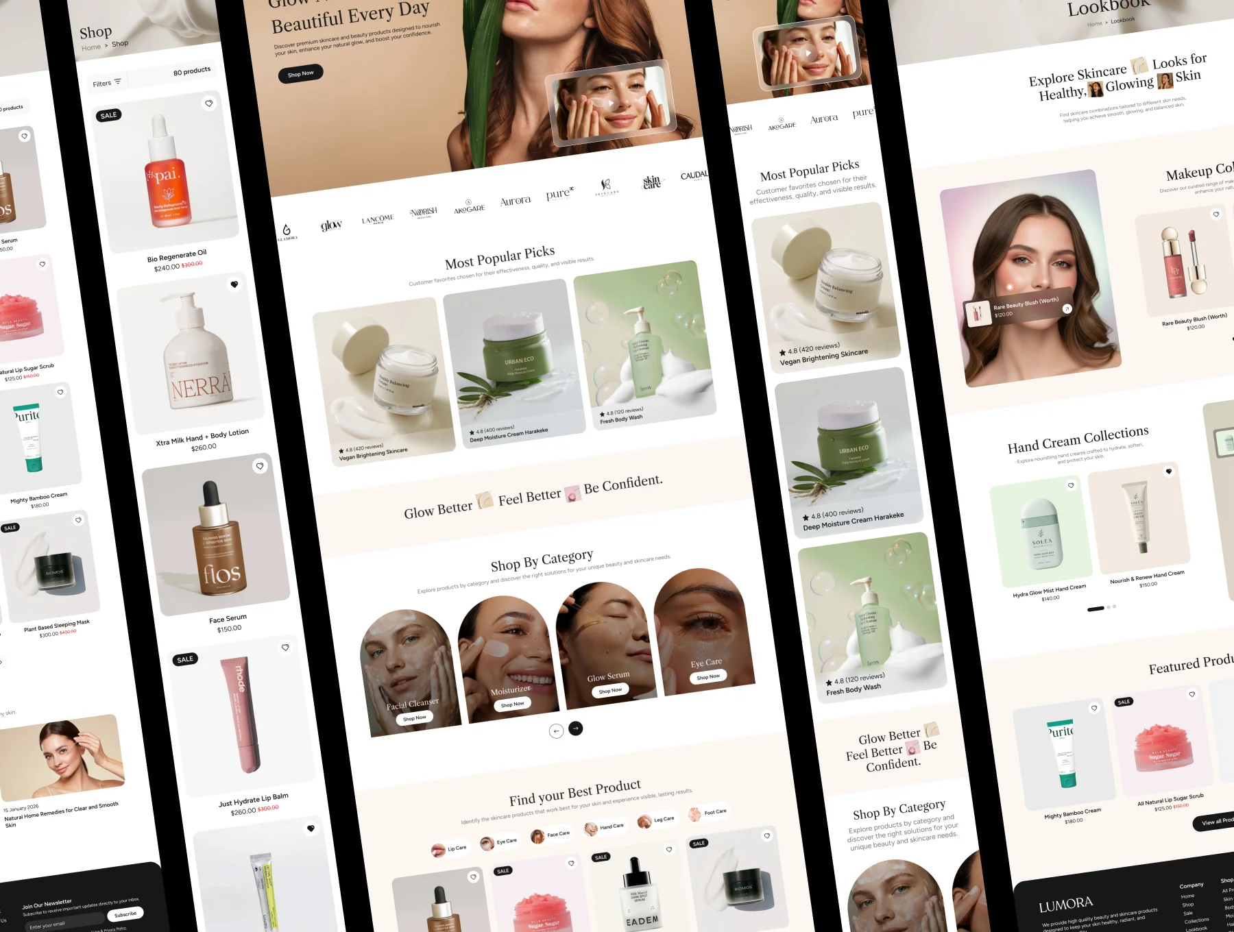 Lumora – Natural Skincare E-commerce Website Template UI Kit 4