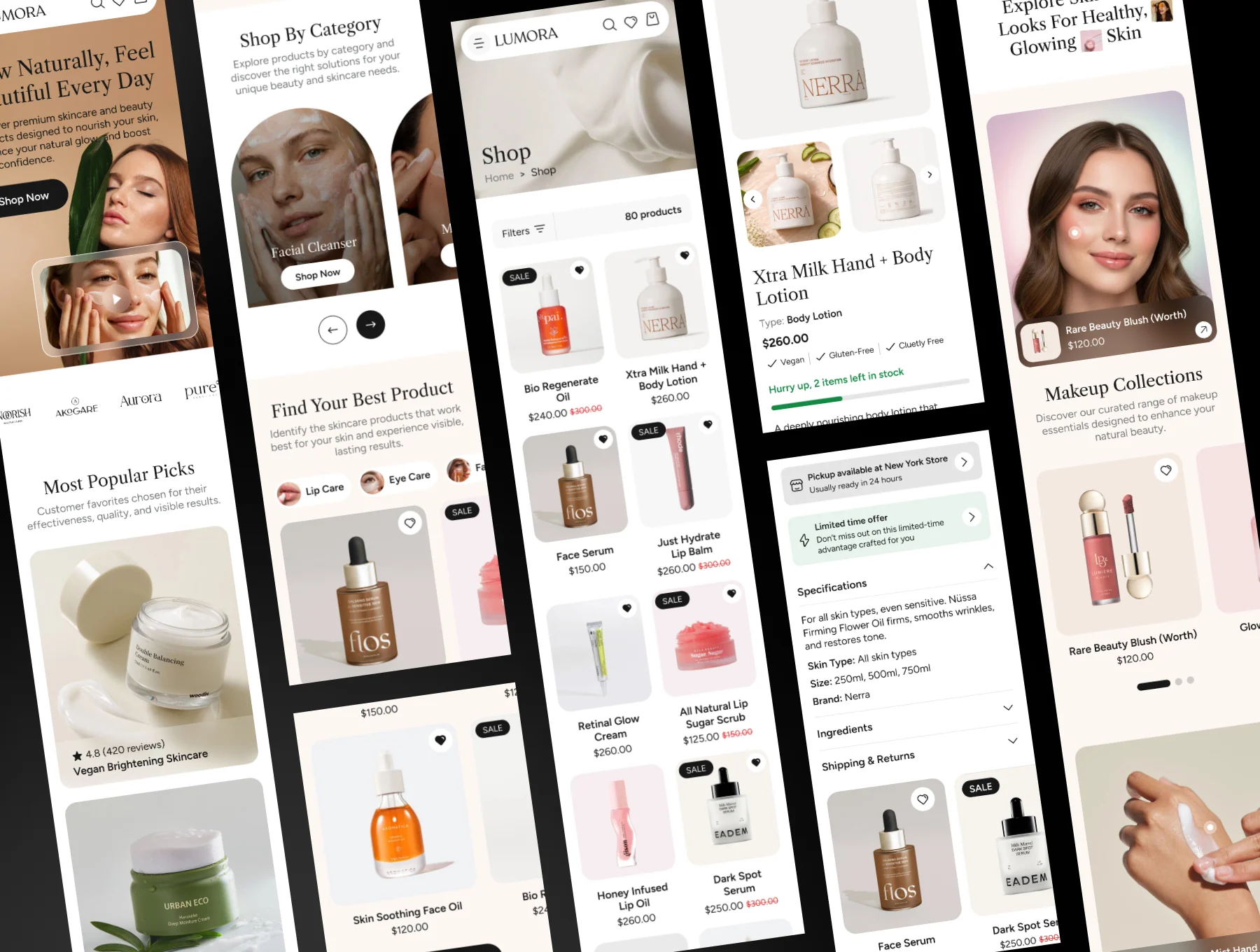 Lumora – Natural Skincare E-commerce Website Template UI Kit 7