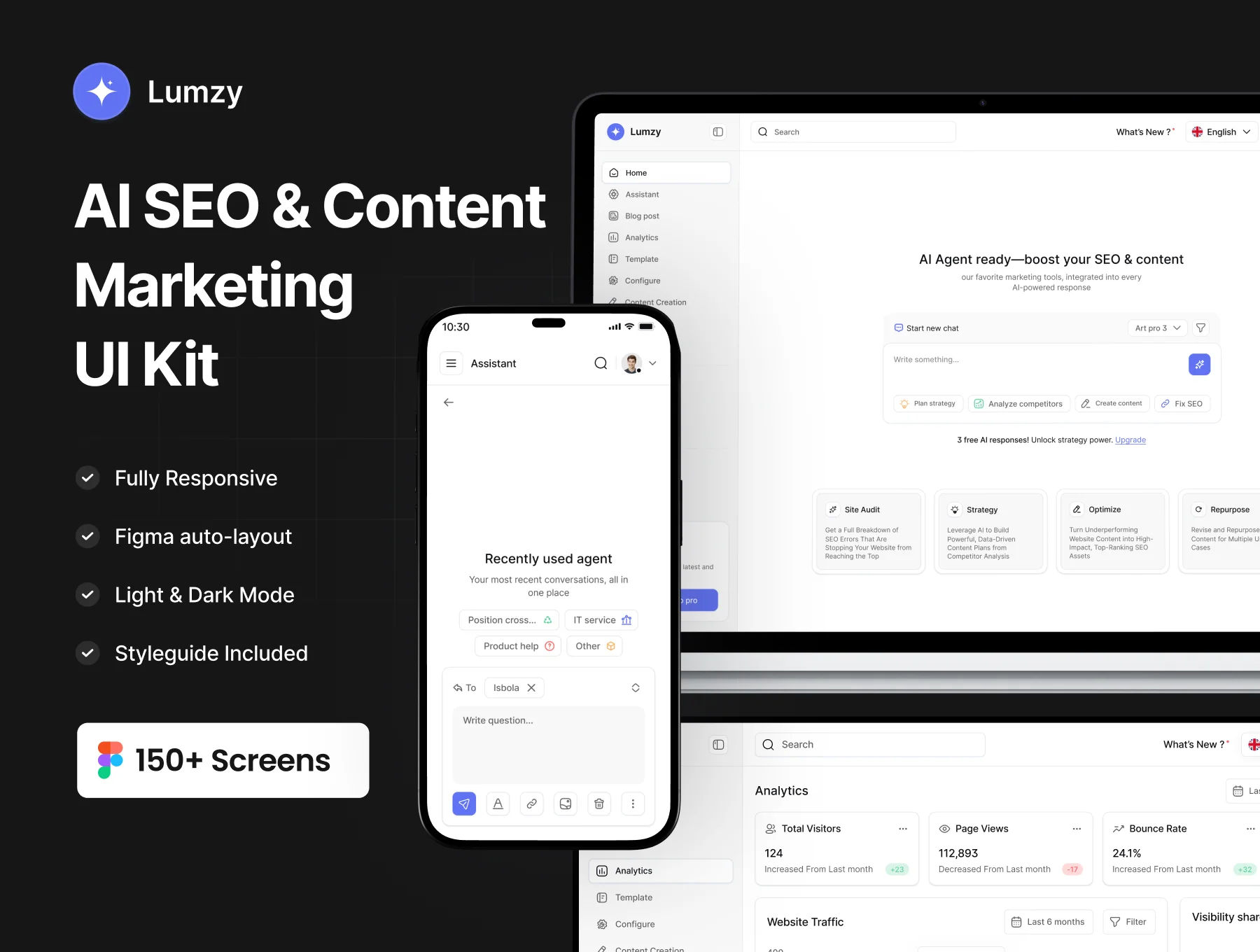 Lumzy – AI SEO & Content Marketing UI Kit