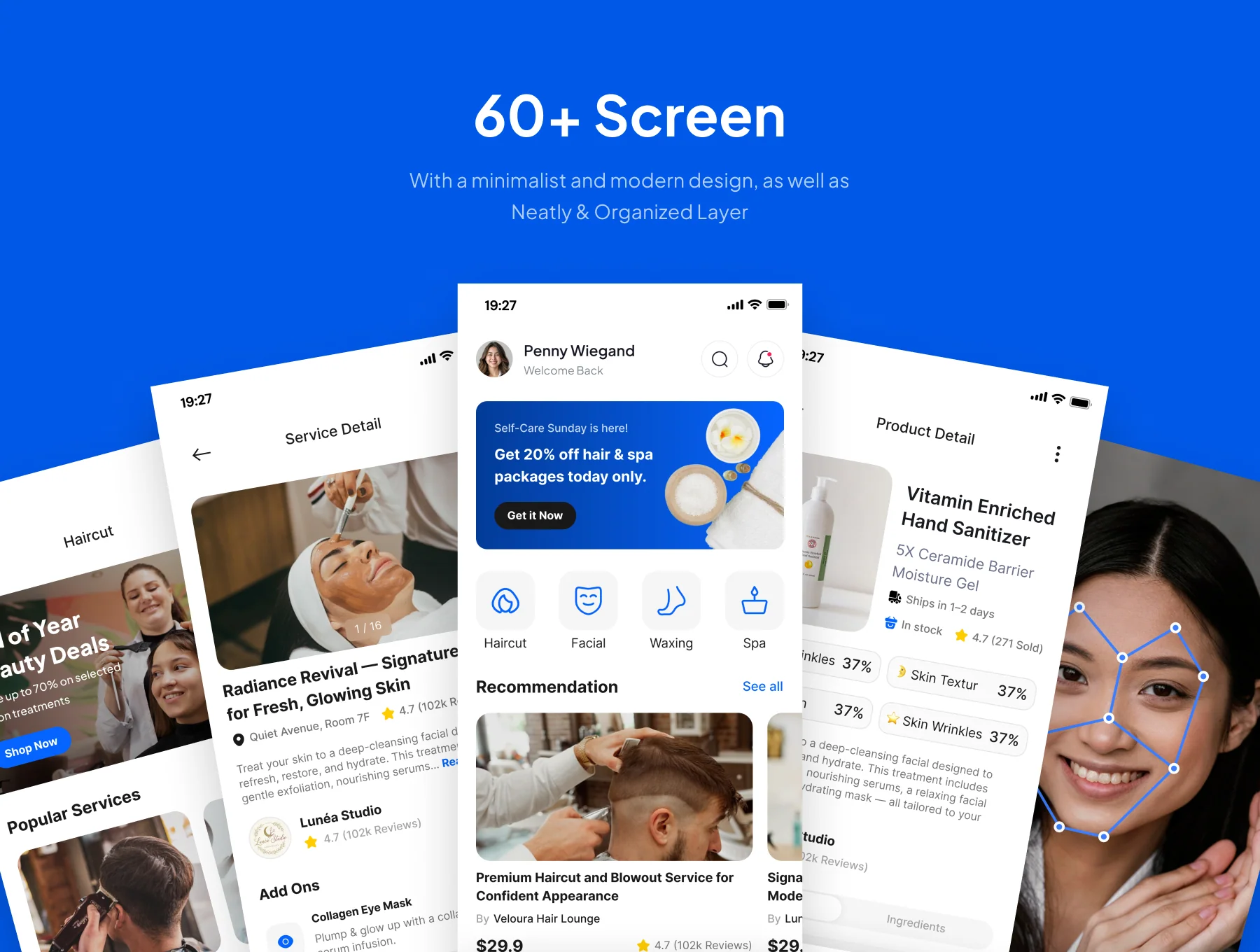 Lunéa - Salon Service Mobile App UI Kits 4