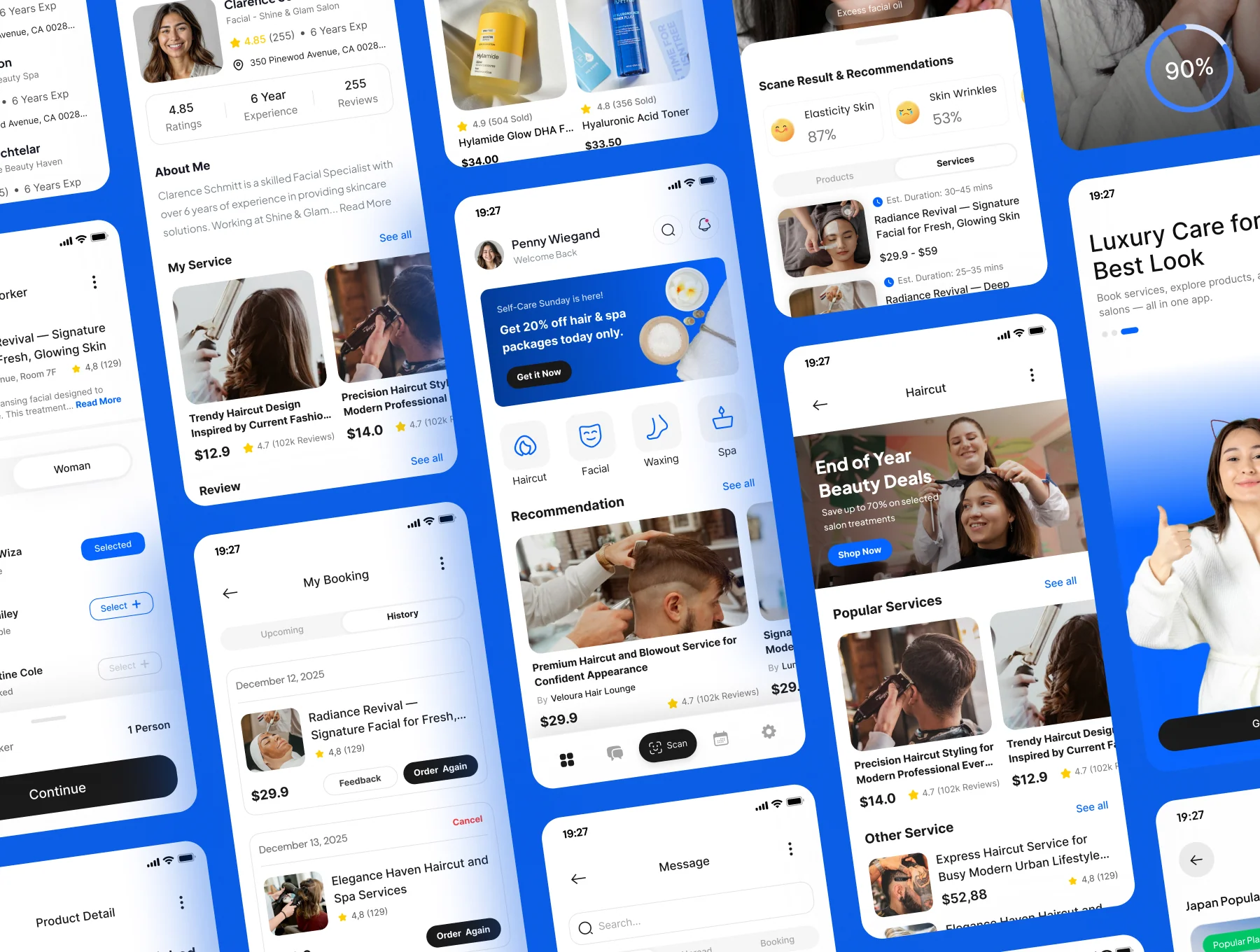 Lunéa - Salon Service Mobile App UI Kits 5