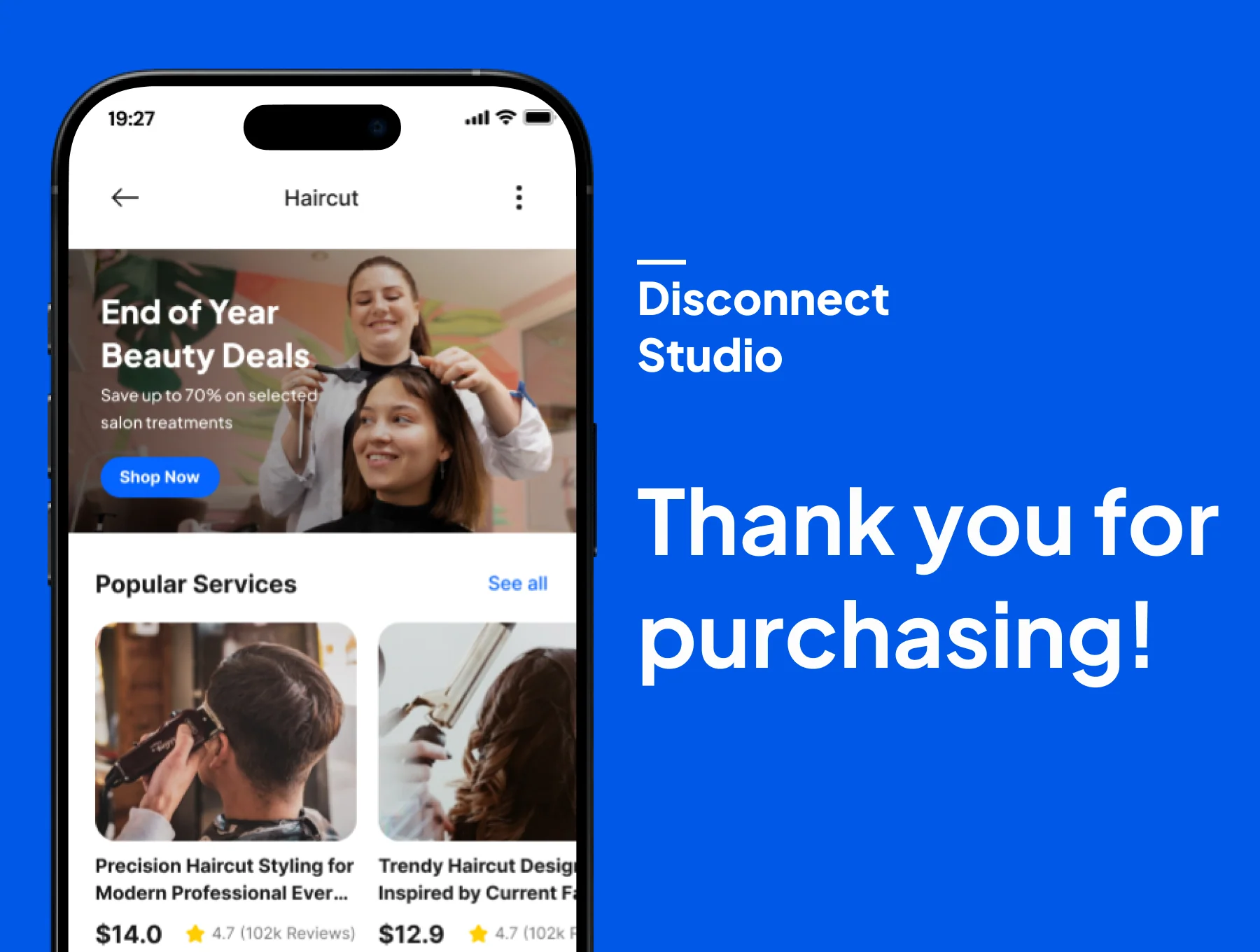 Lunéa - Salon Service Mobile App UI Kits 6