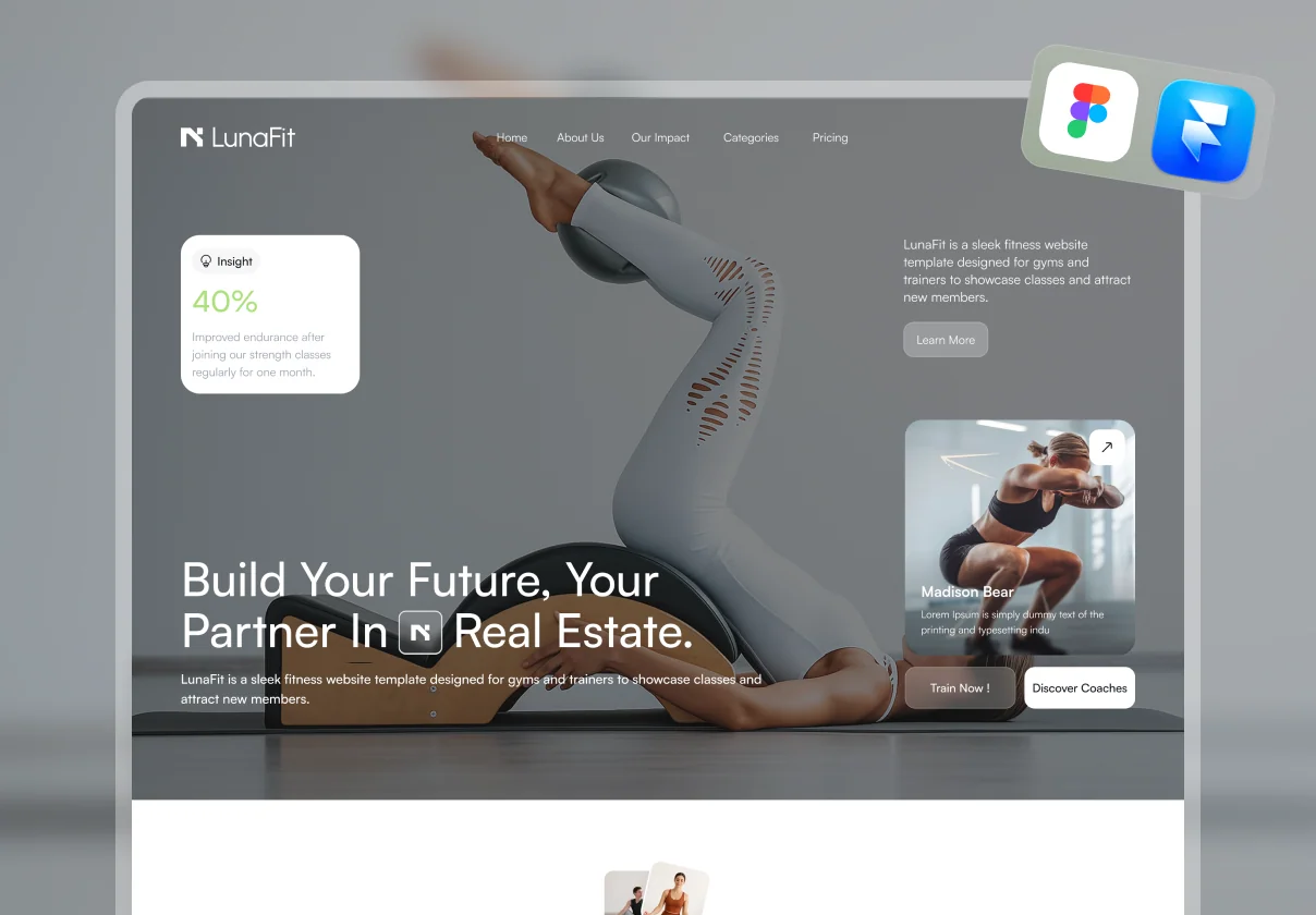 LunaFit – Fitness & Gym Framer Template