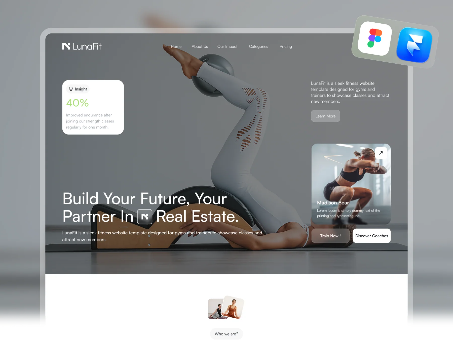 LunaFit – Fitness & Gym Framer Template