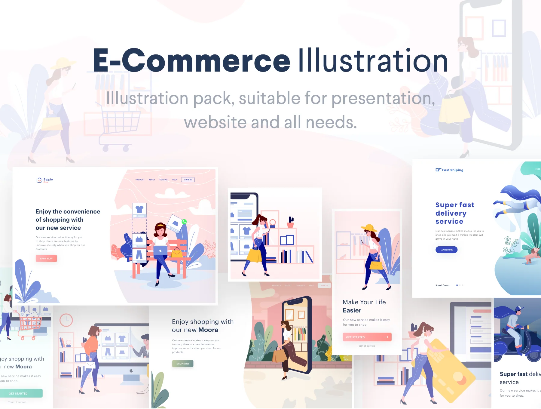 Lunas : E-commerce Illustration Kit