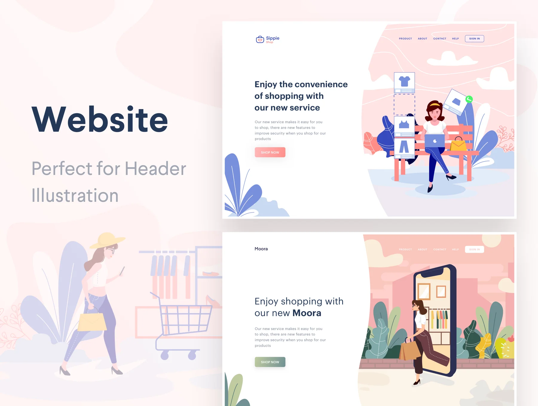 Lunas : E-commerce Illustration Kit 3