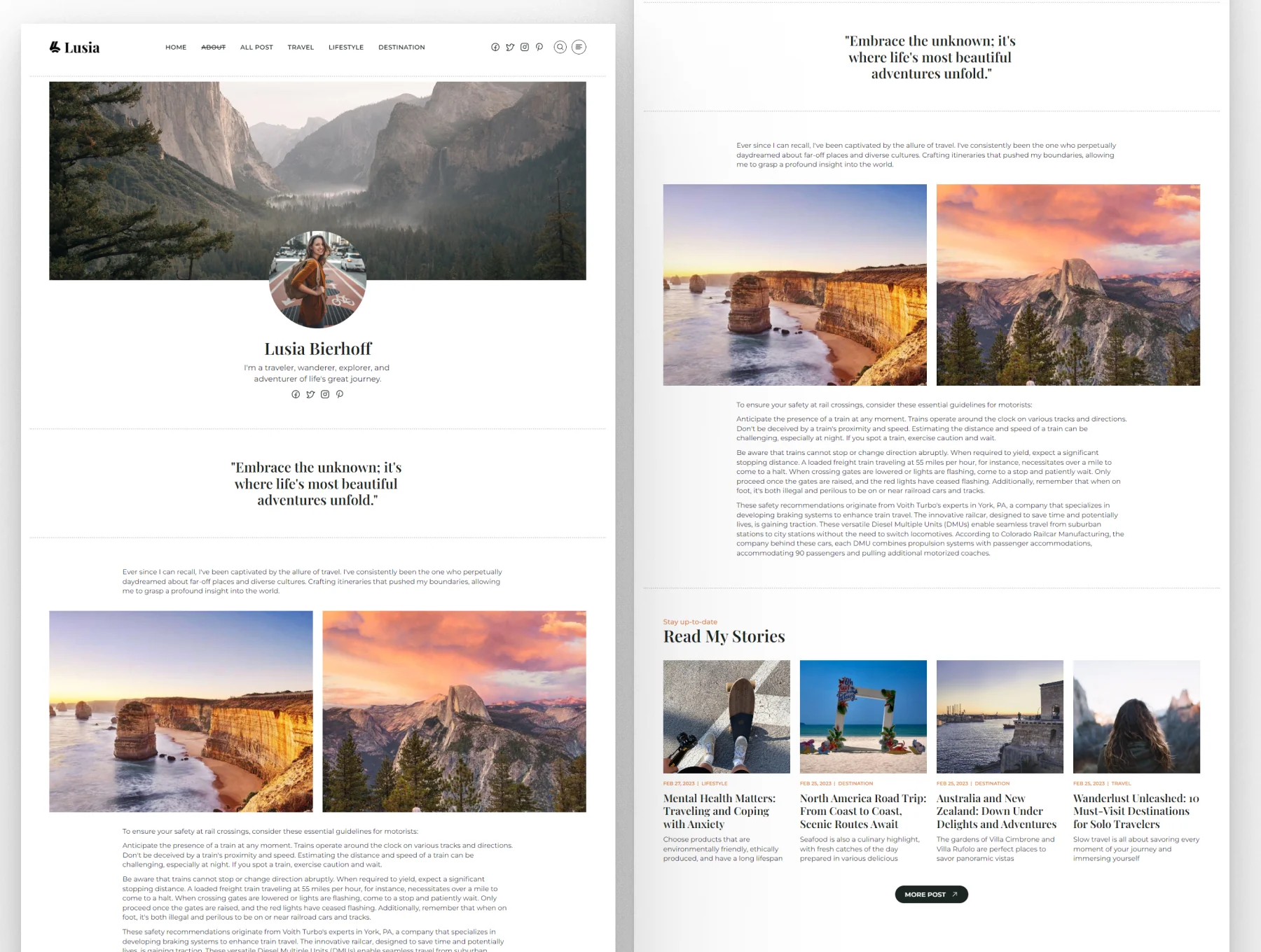 Lusia - Framer Template for Personal Blog & Magazine Website 2