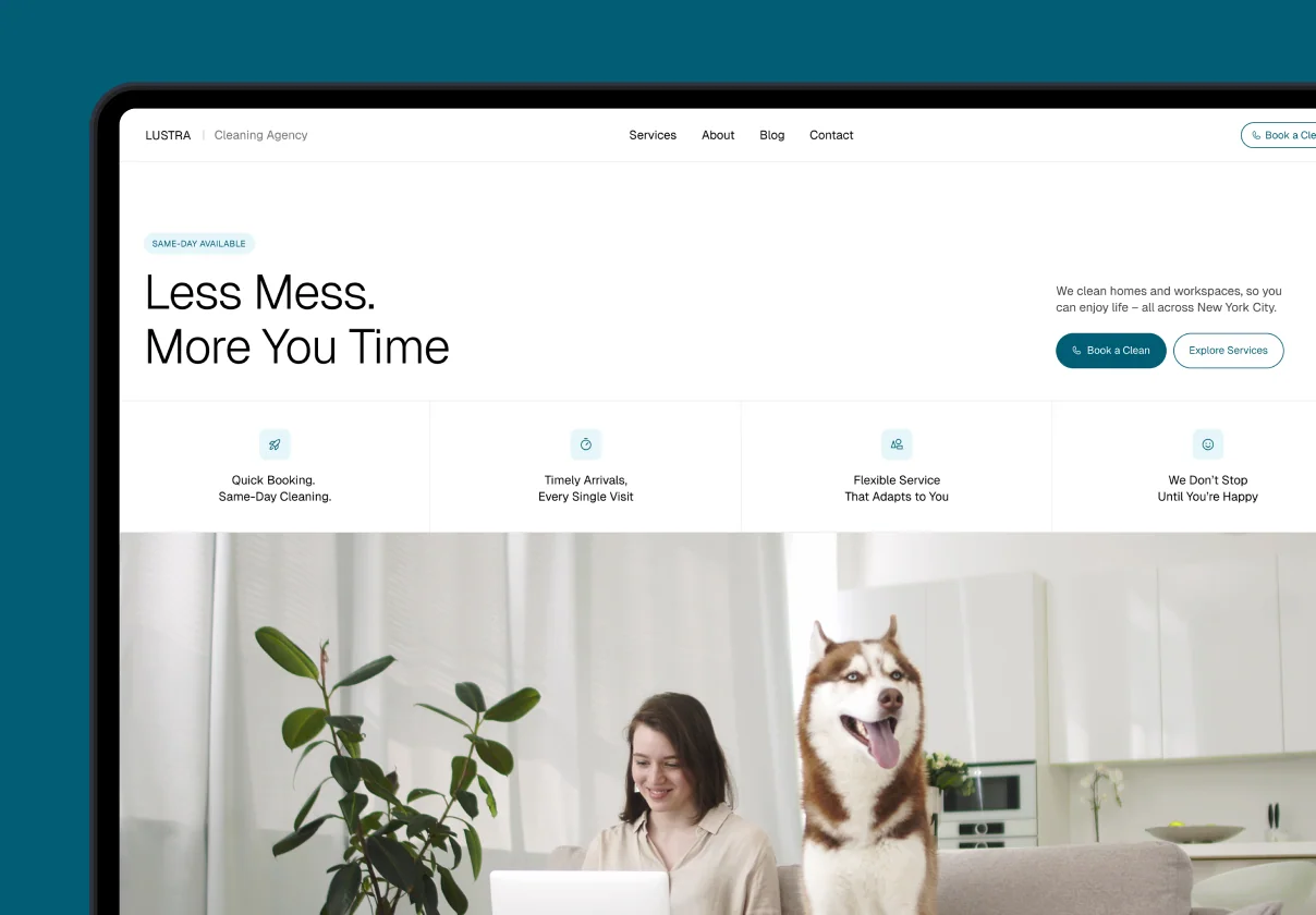 LUSTRA – Cleaning Agency Website