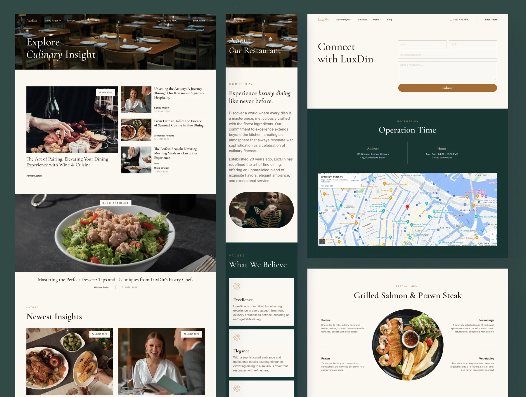 LuxDin - Luxury Restaurant Website Framer Template 2