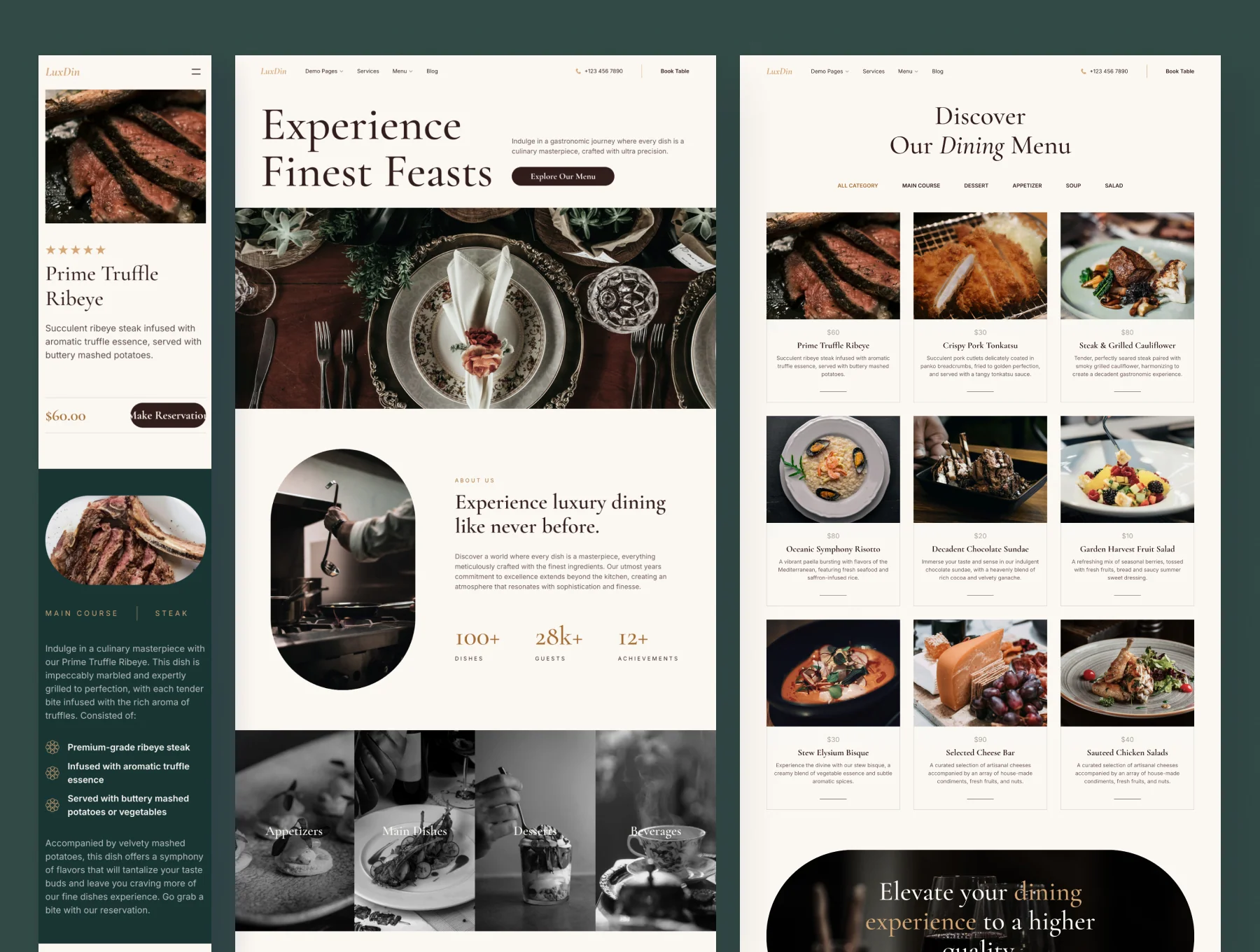 LuxDin - Luxury Restaurant Website Framer Template 3