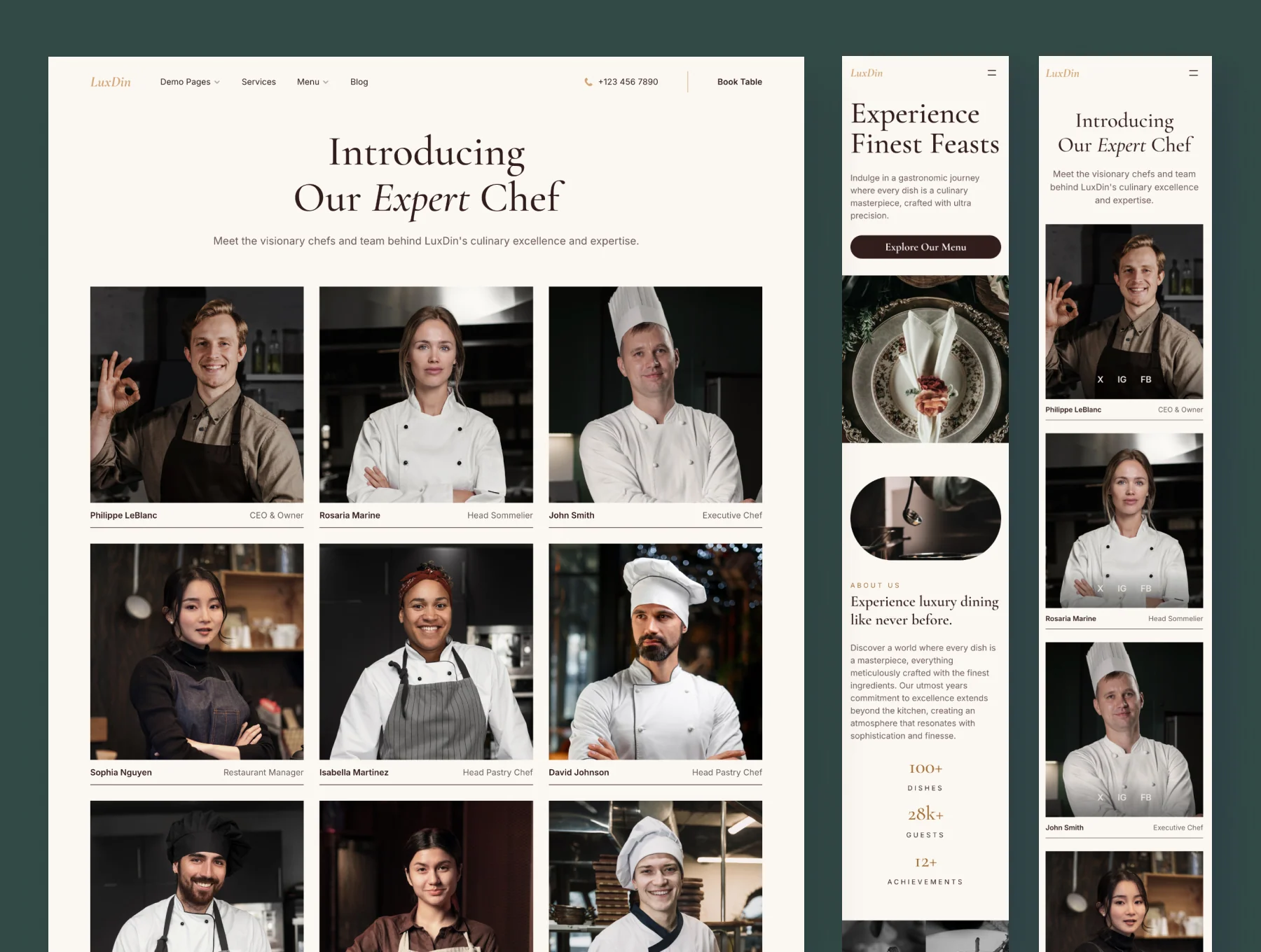 LuxDin - Luxury Restaurant Website Framer Template 4