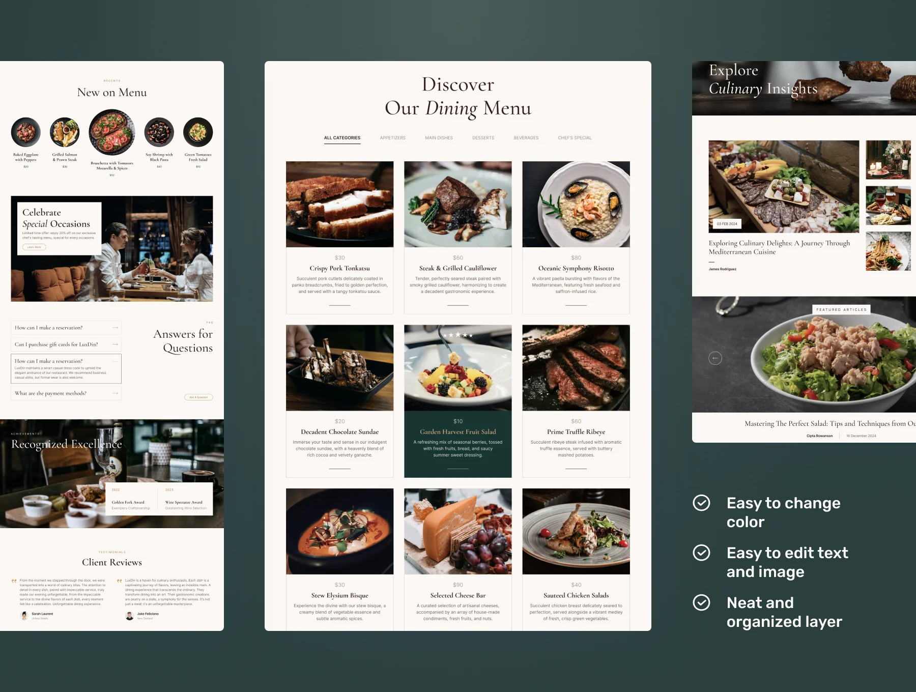 LuxDin - Restaurant Website 3