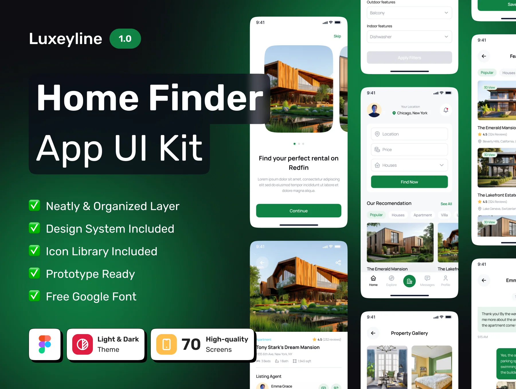 LUXEYLIN - Real Estate & Home for Sale App UI Kit