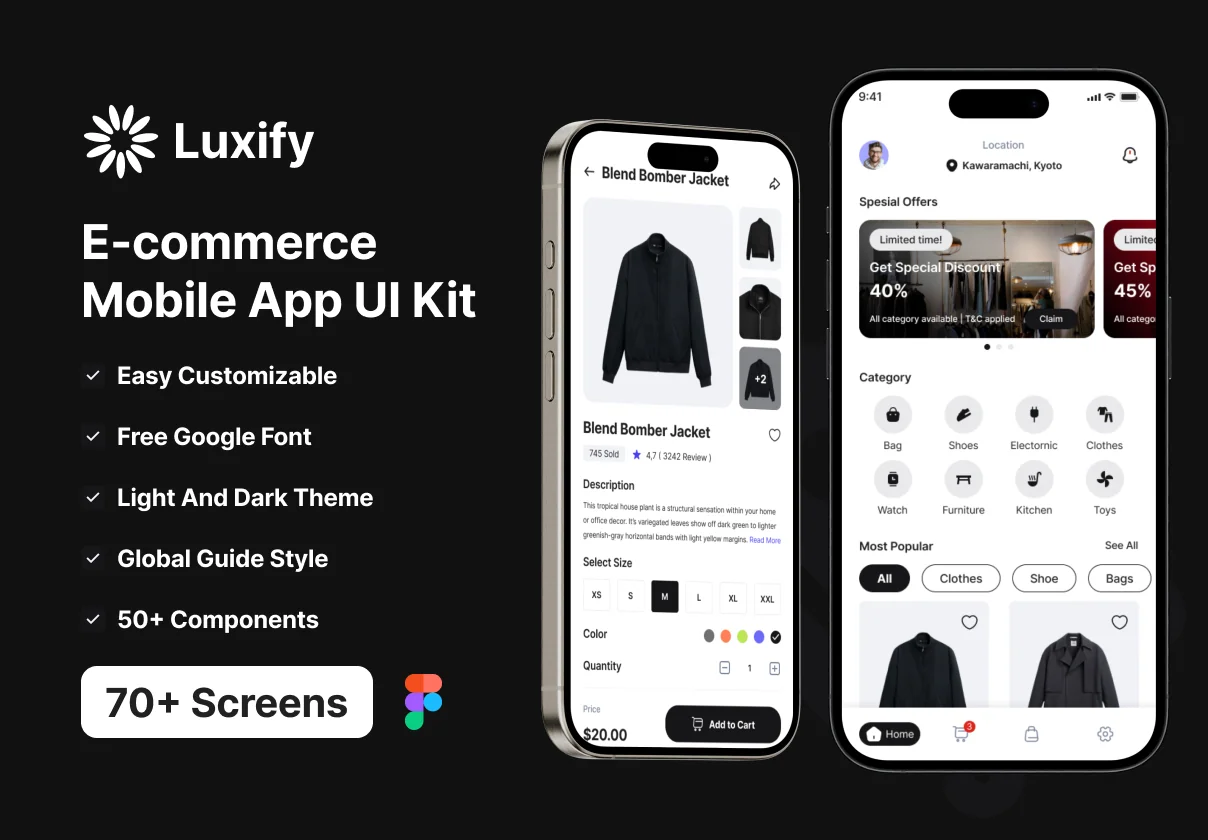 Luxify  -  E-Commerce Mobile App UI Kit