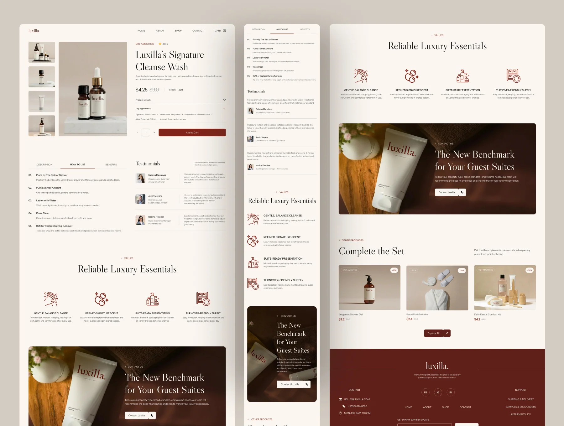 Luxilla - Hospitality E-Commerce Website UI Figma Template 4