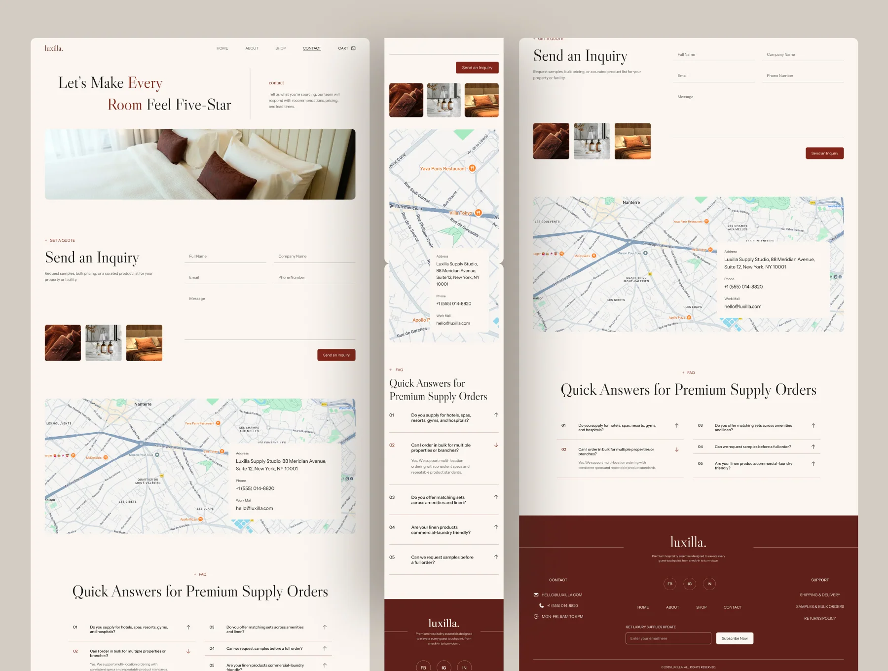 Luxilla - Hospitality E-Commerce Website UI Figma Template 5