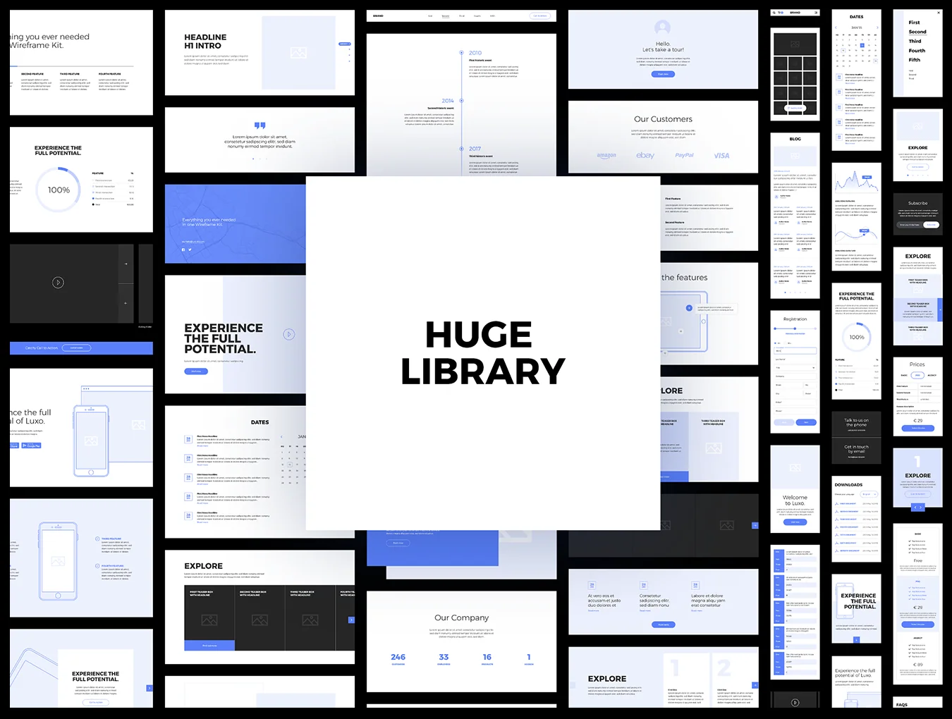 Luxo Responsive Wireframe Kit 5