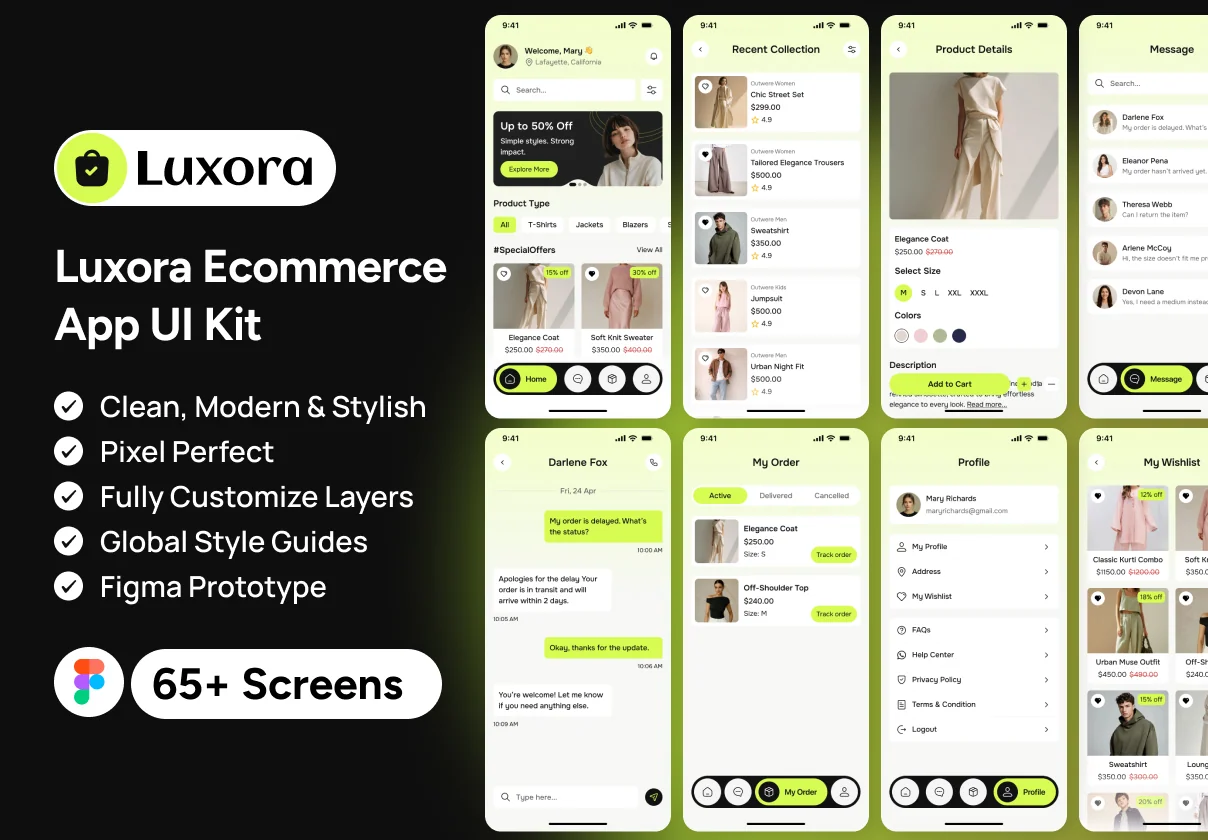 Luxora – Premium E-commerce Mobile App UI Kit