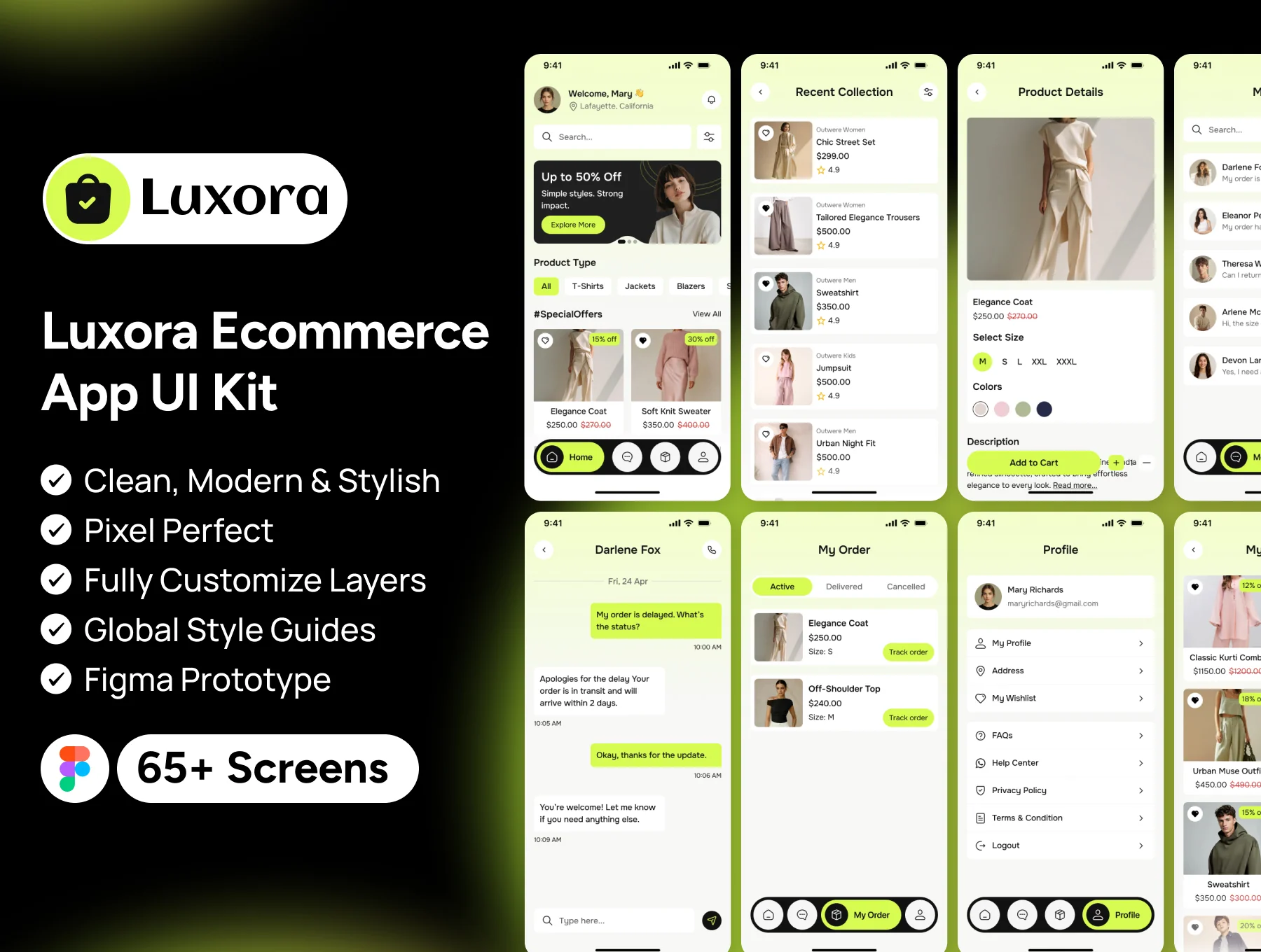 Luxora – Premium E-commerce Mobile App UI Kit