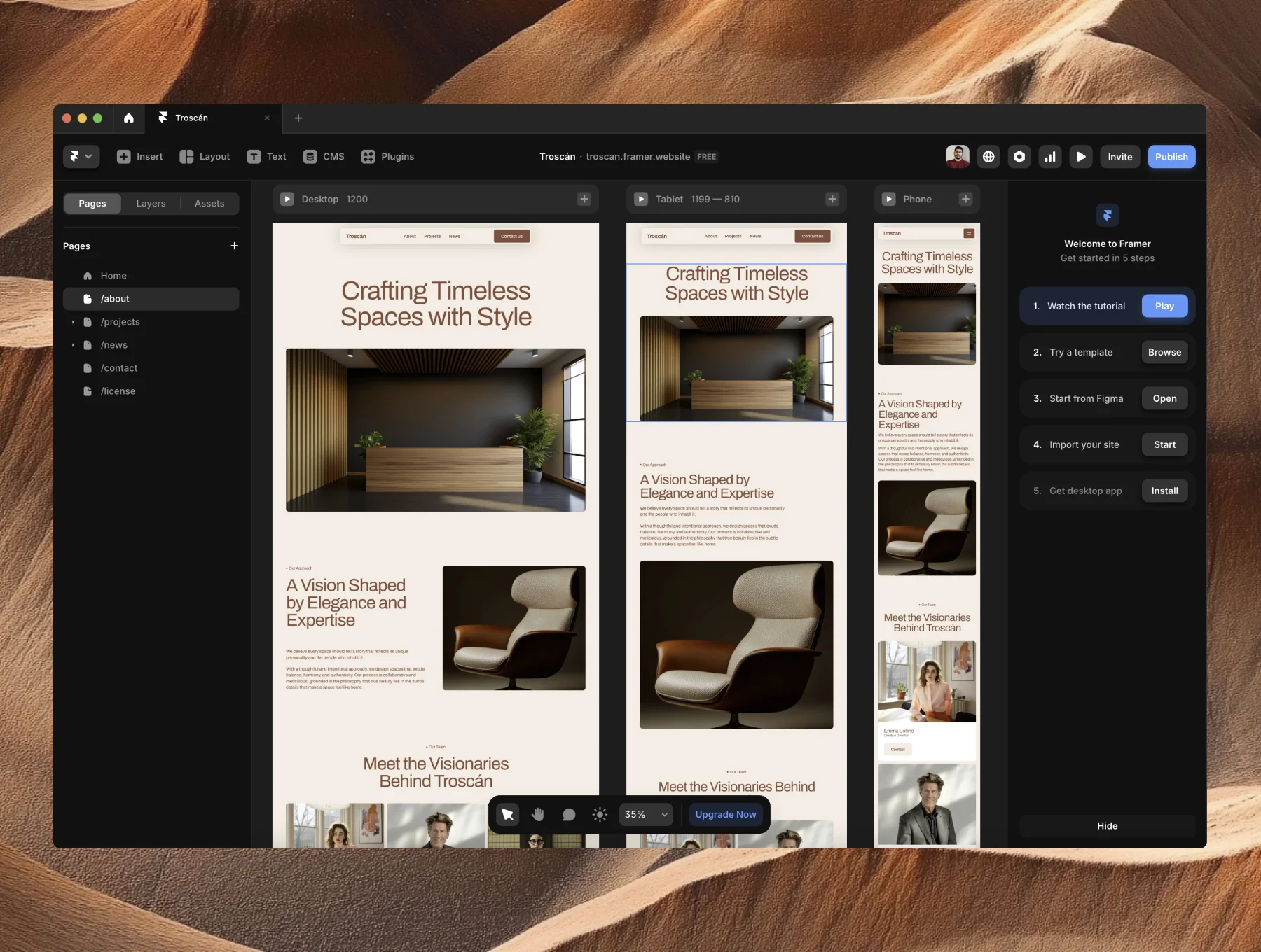 Luxury Furniture Shop Framer Template 3