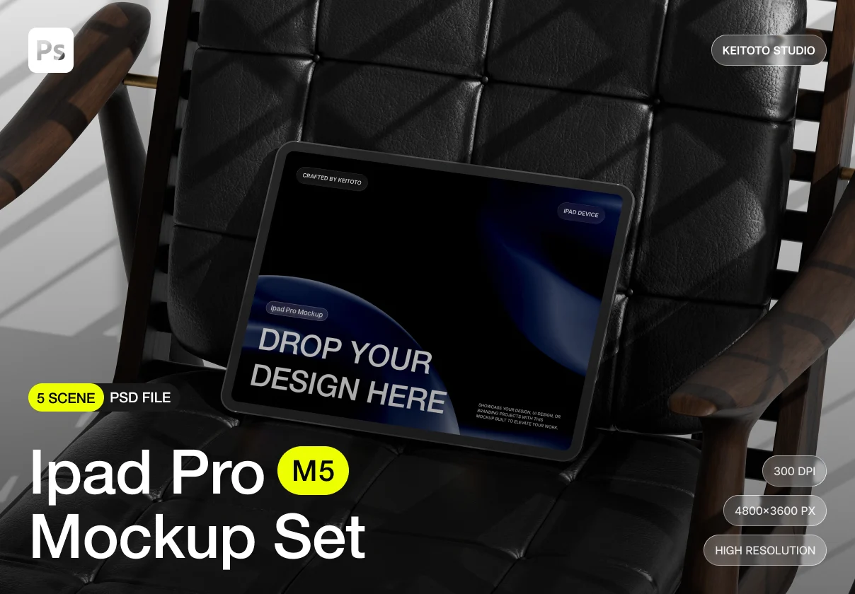 Luxury iPad Pro Workspace Mockup Set