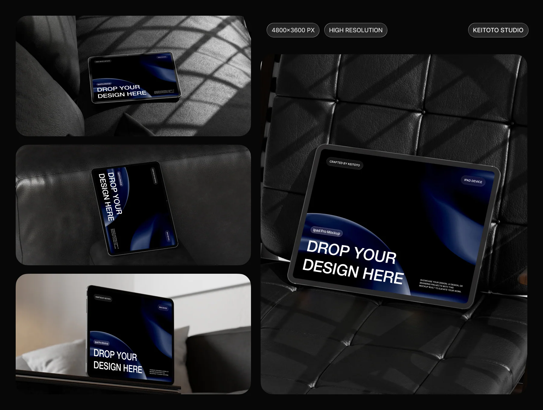 Luxury iPad Pro Workspace Mockup Set