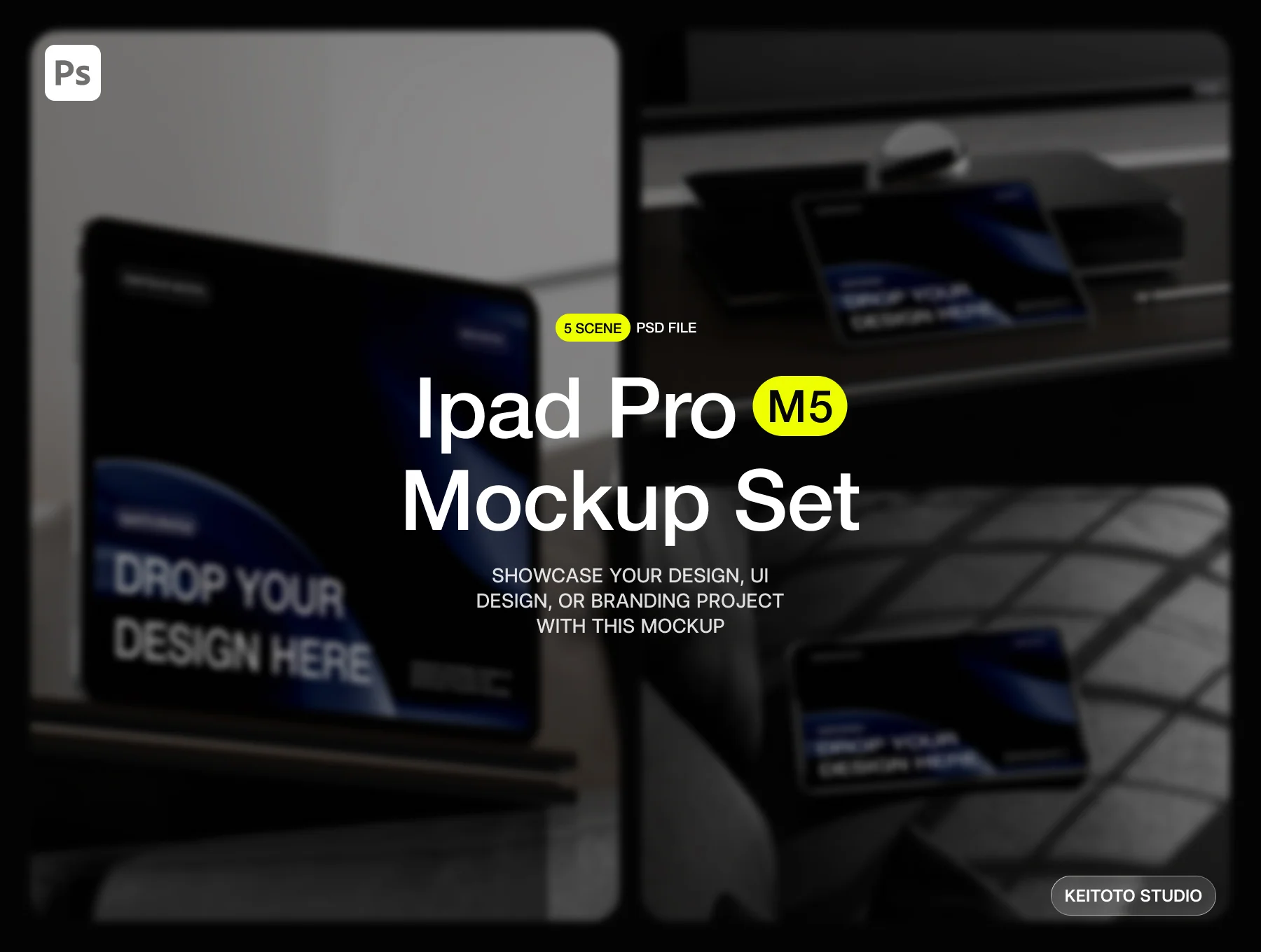 Luxury iPad Pro Workspace Mockup Set 2