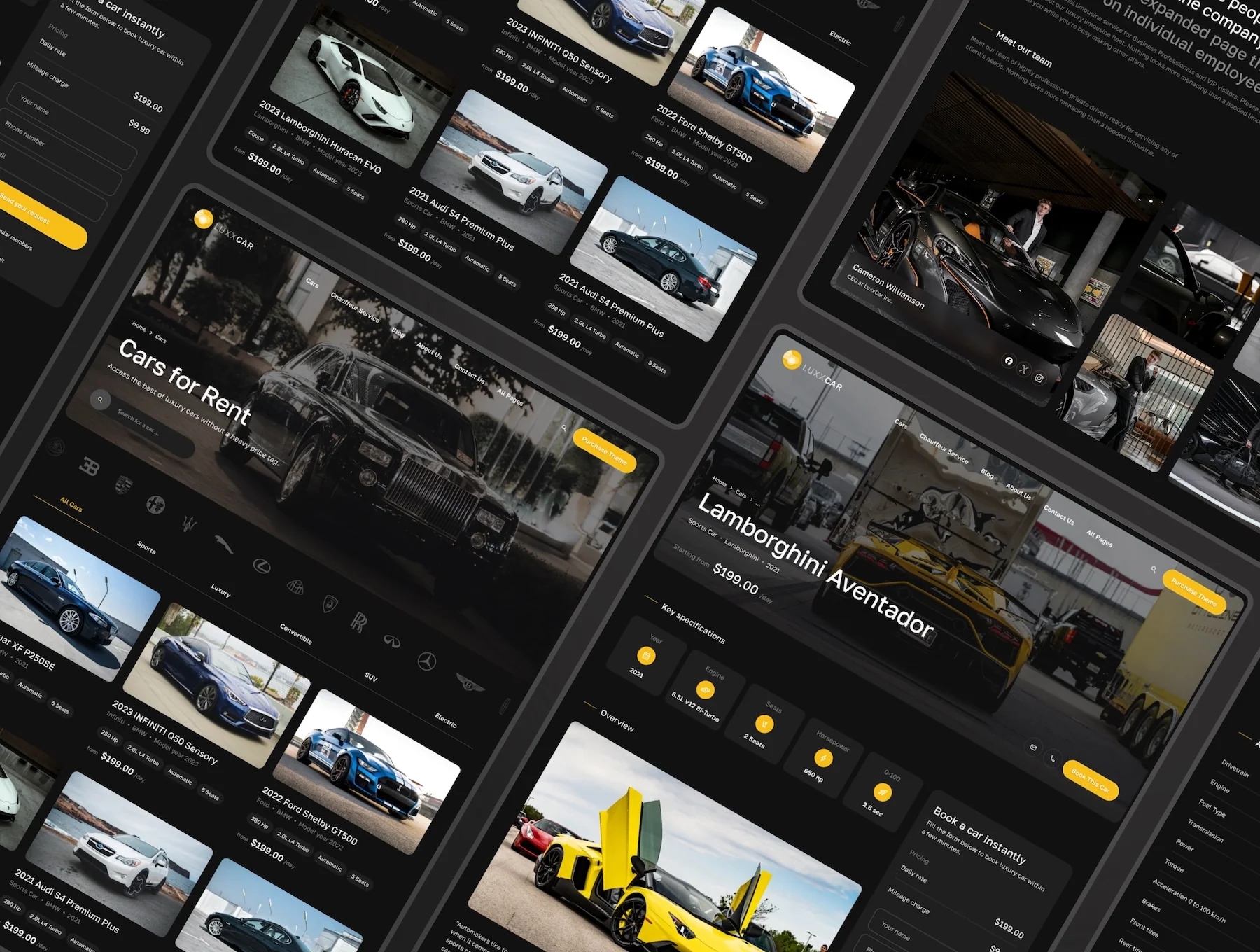 LuxxCar - car rental and auto dealership template for Framer 2