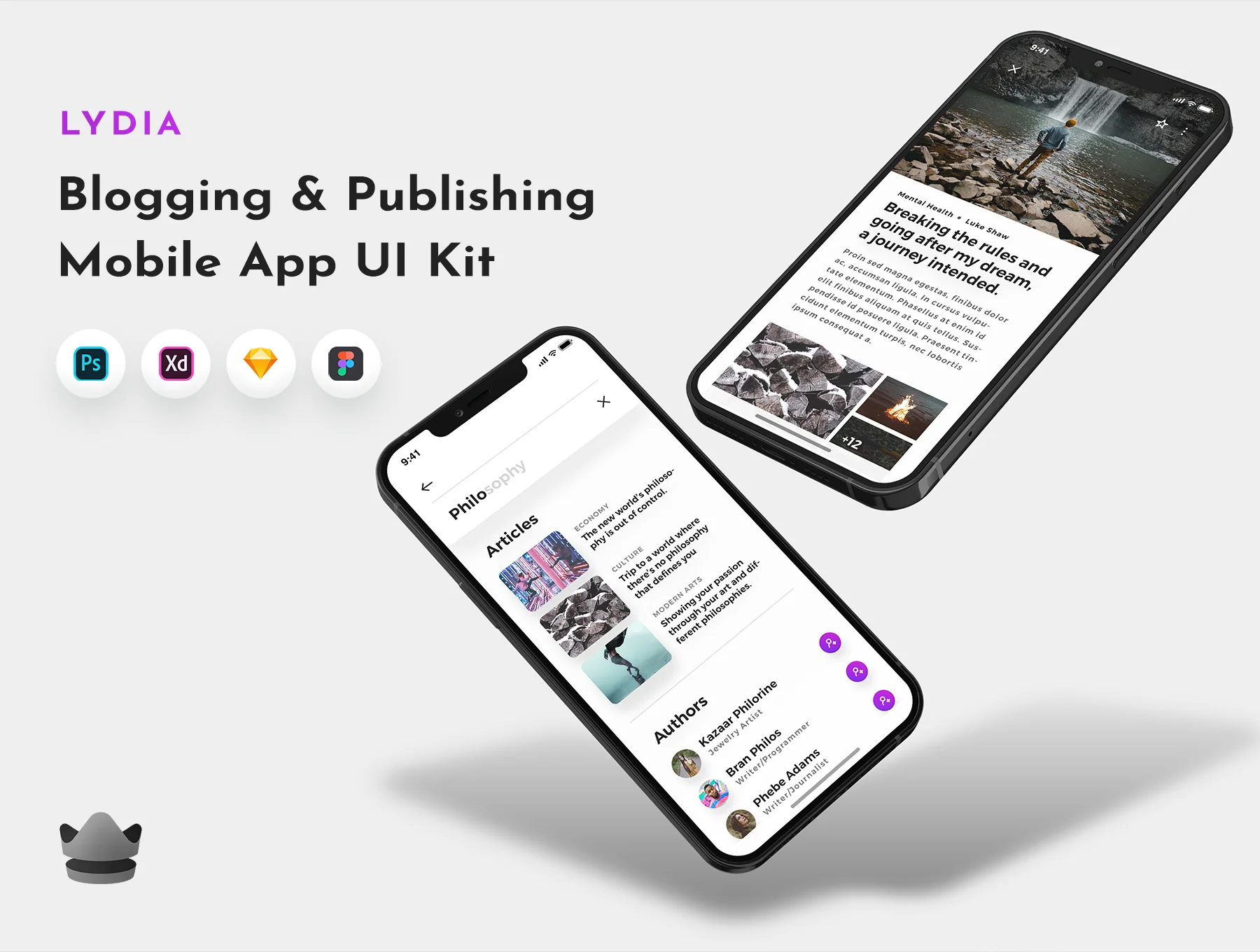 Lydia - Blogging App UI Kit