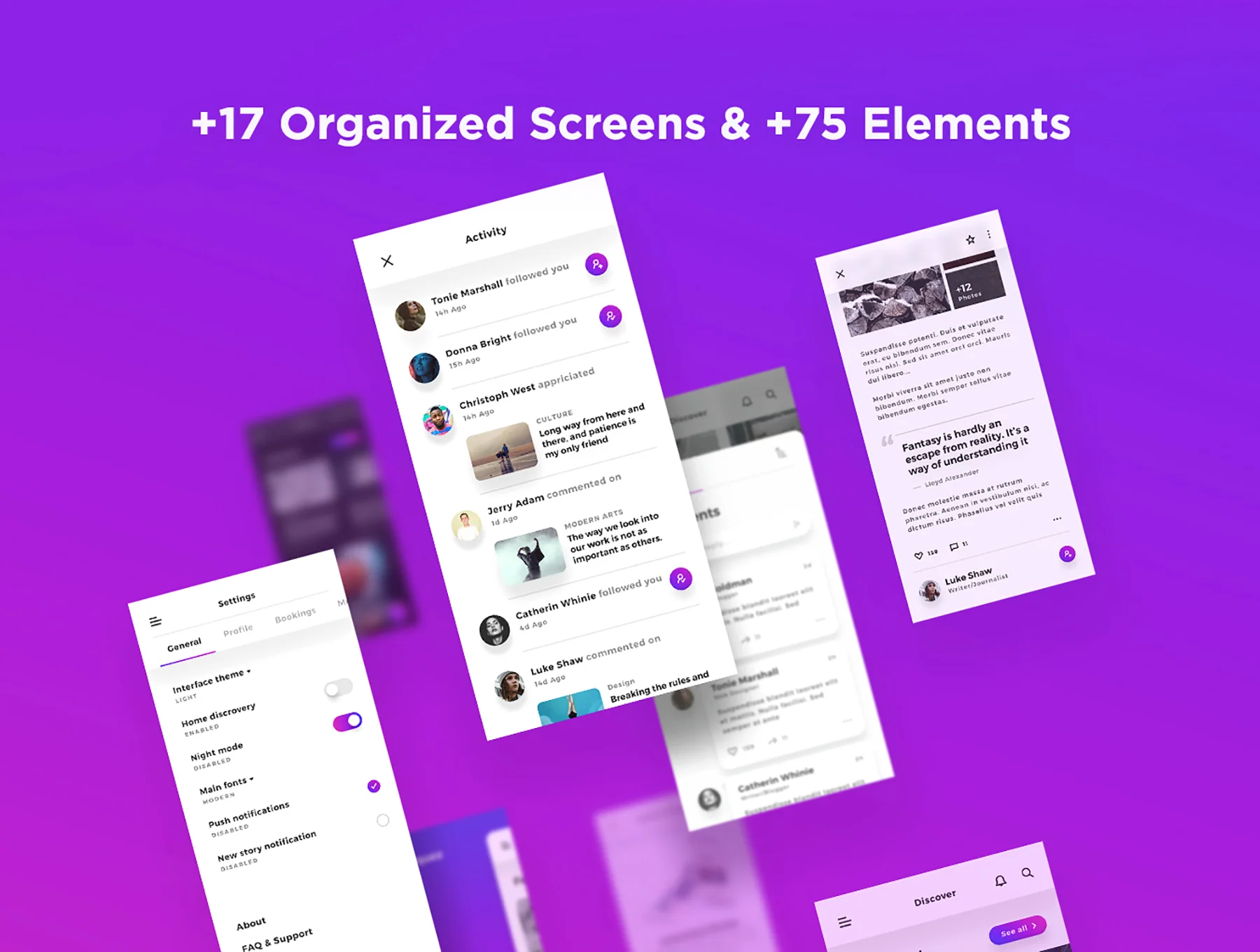Lydia - Blogging App UI Kit 4