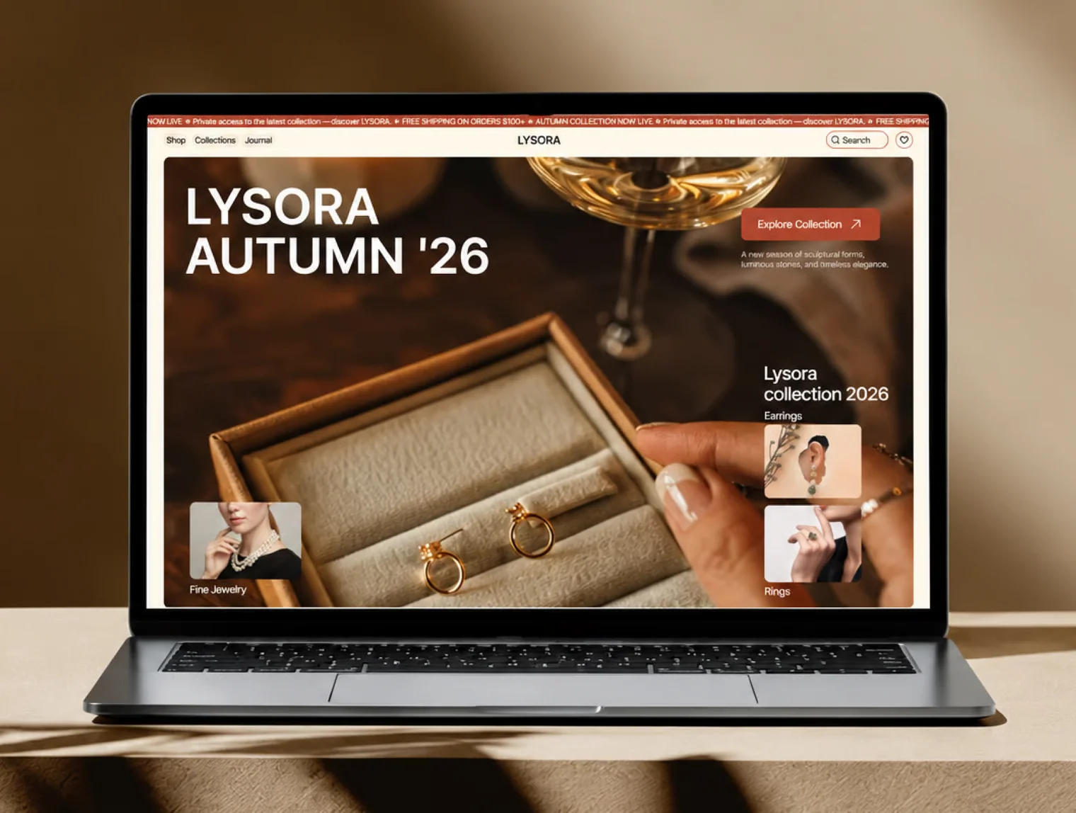 Lysora — Luxury Jewelry & E-commerce Framer Template 2