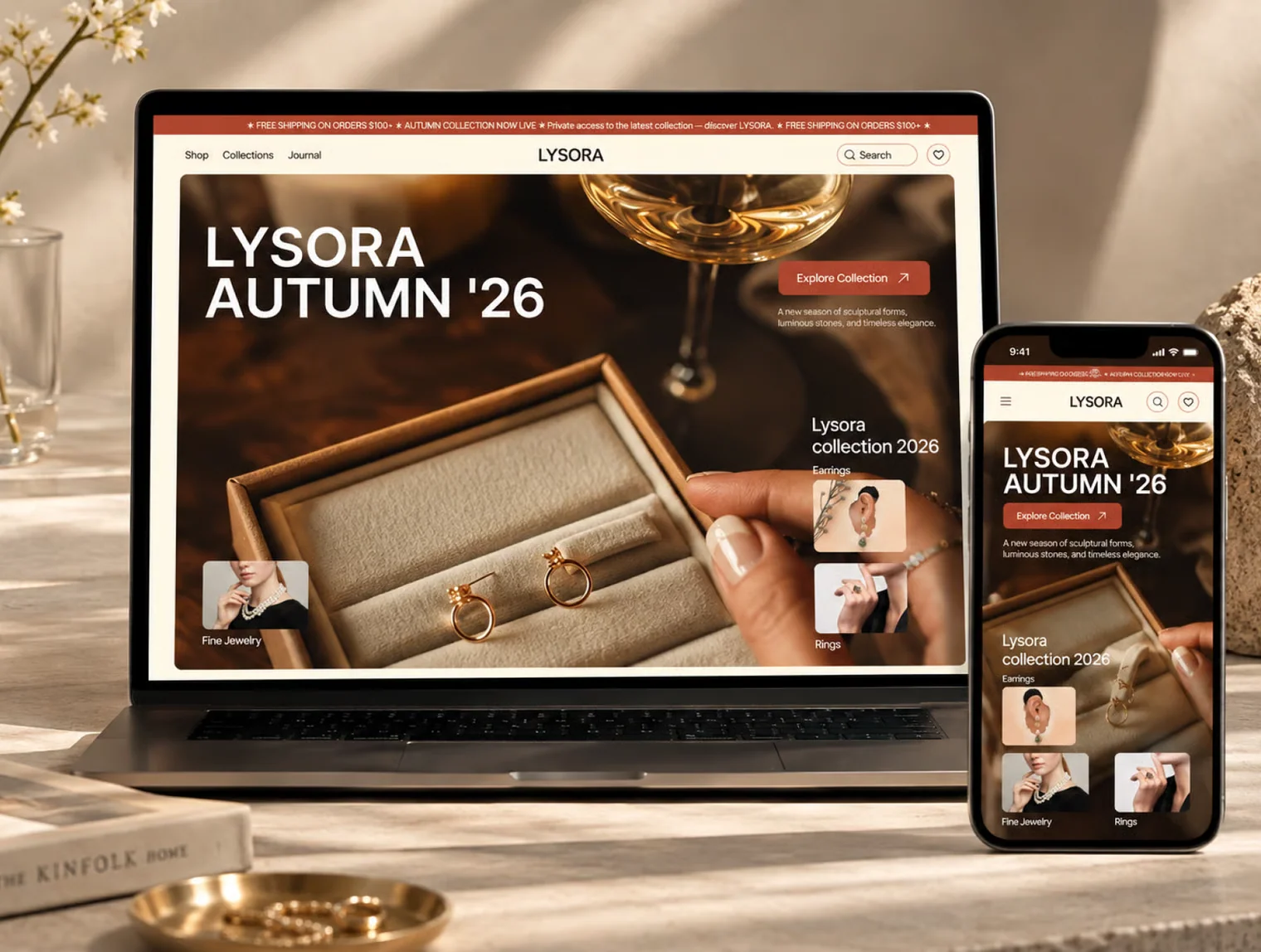 Lysora — Luxury Jewelry & E-commerce Framer Template 3