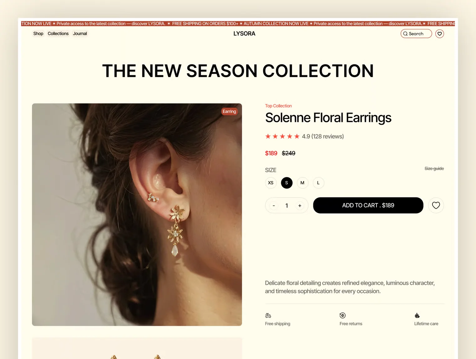 Lysora — Luxury Jewelry & E-commerce Framer Template 4