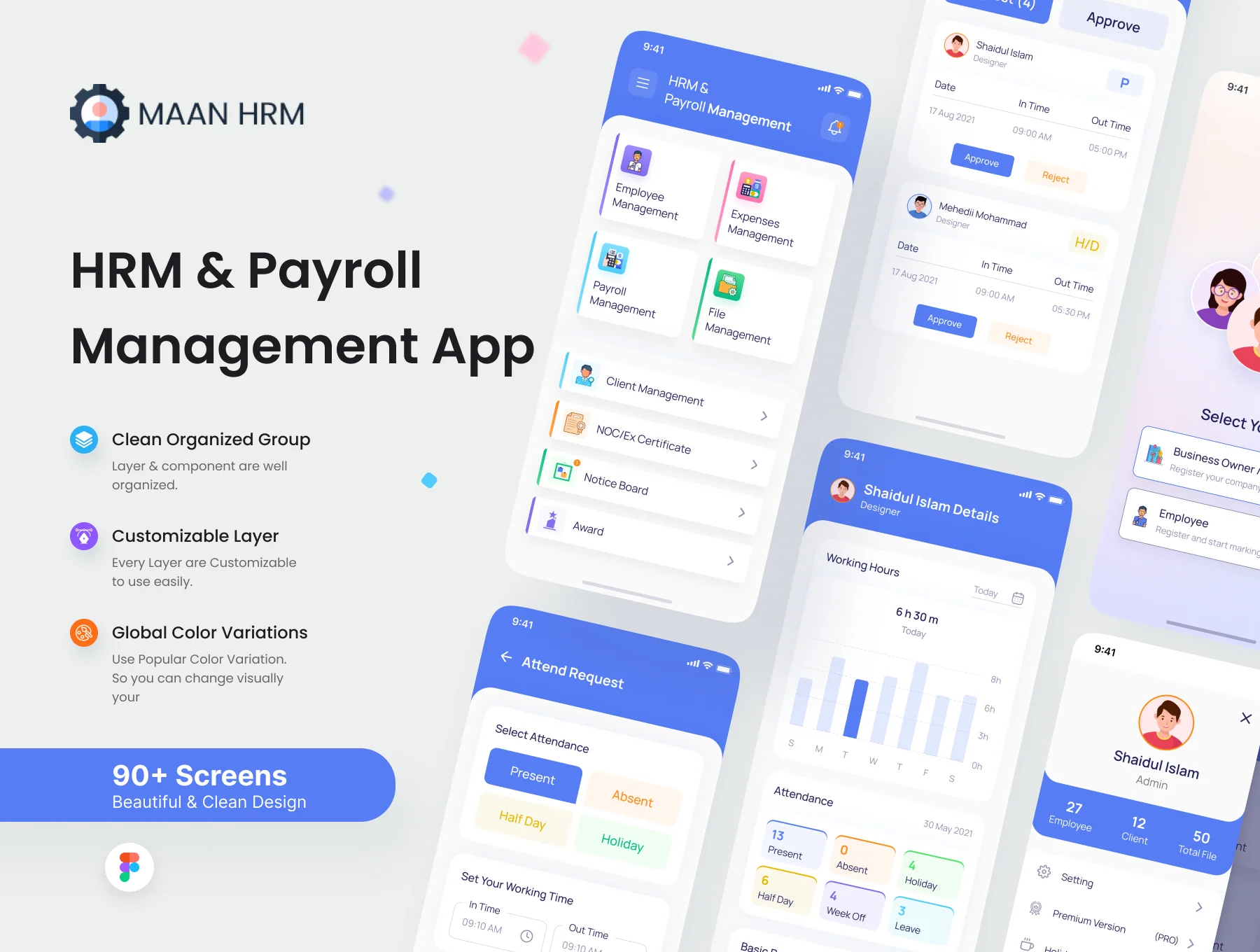 Maan HRM- HRM & Payroll Management App UI