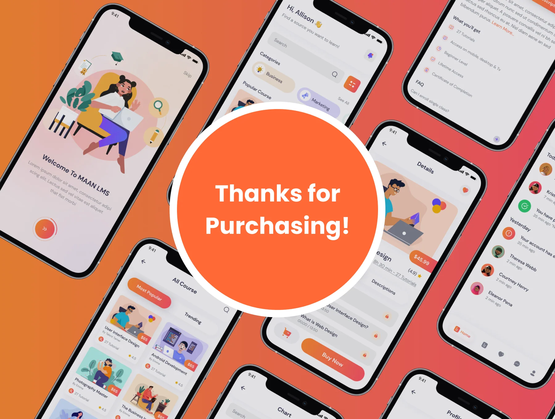 Maan LMS- Student Mobile App Flutter iOS & Android UI Kit 6