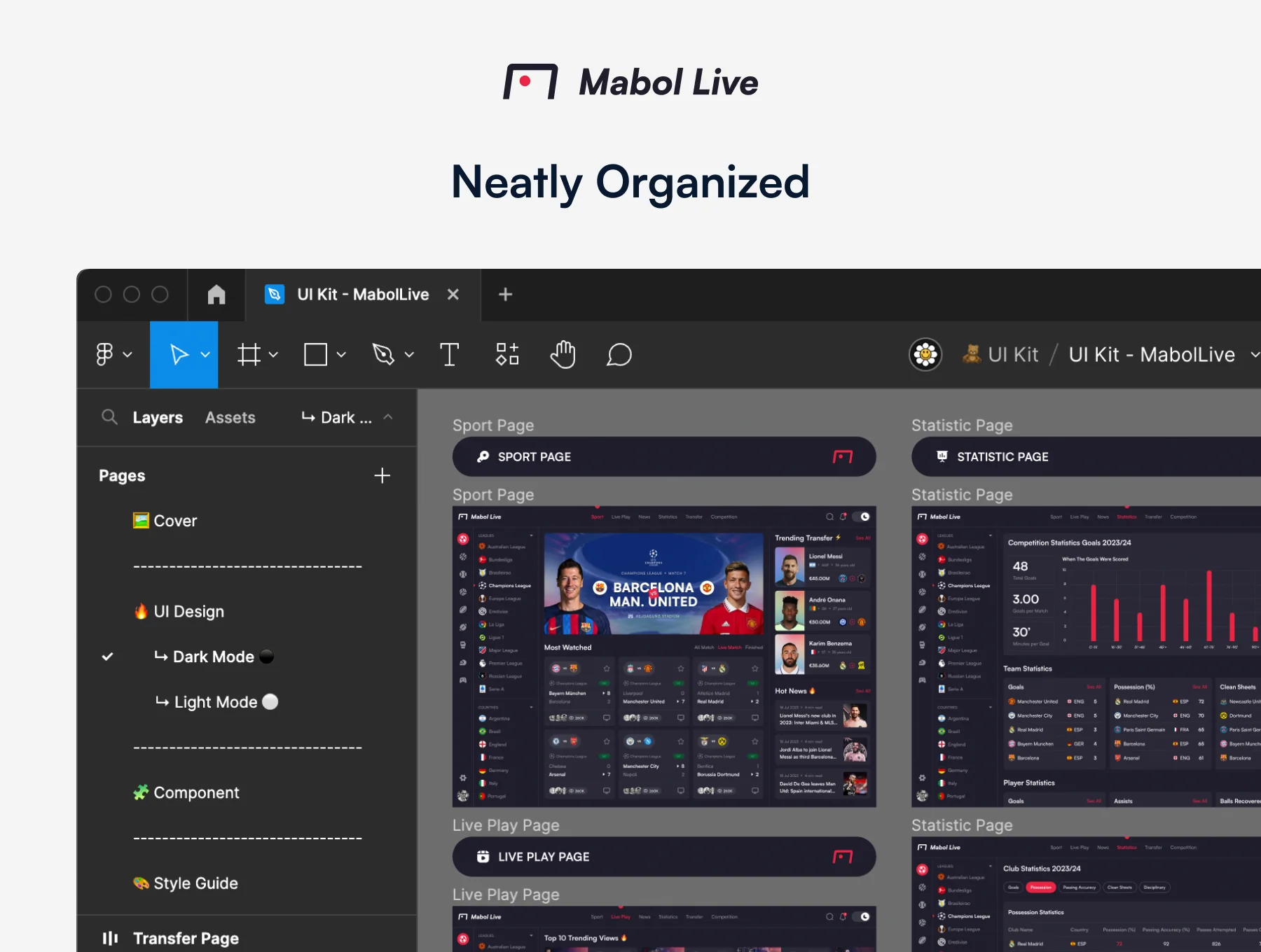 Mabol - Sports Live Dashboard UI Kit 3