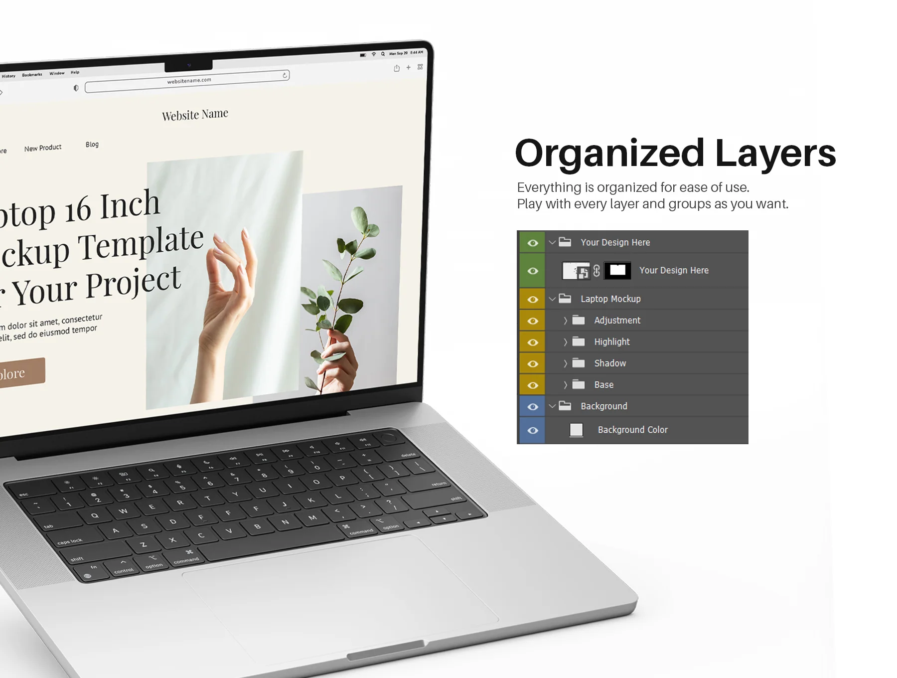 Macbook Laptop 2021 16 Inch Mockup Pack 6