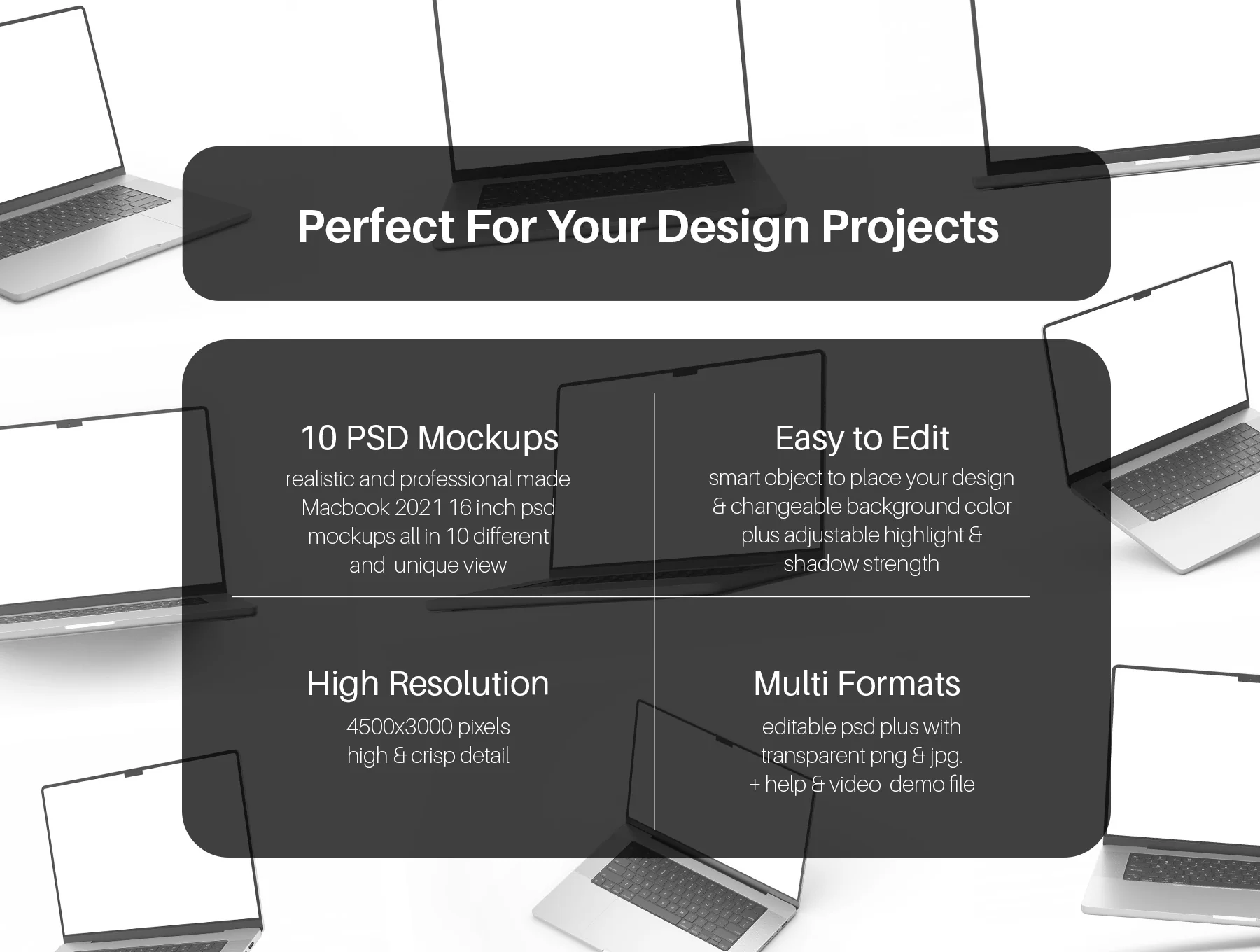 Macbook Laptop 2021 16 Inch Mockup Pack 8