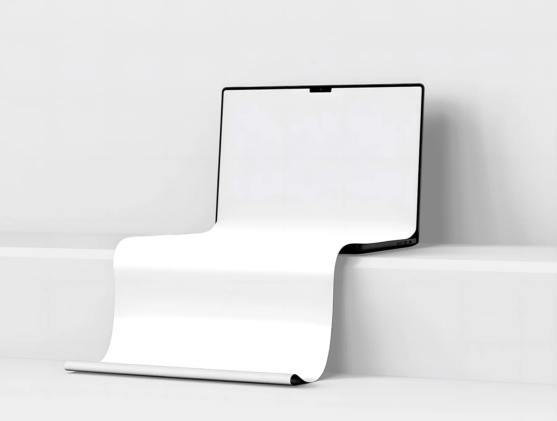 Macbook Long Scroll Extended Screen Mockup Set - 03 Scene 2