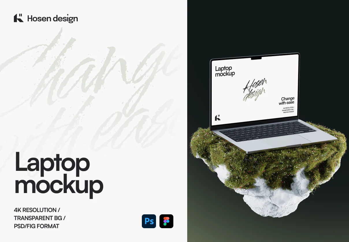 Laptop Mockup — Nature Scene