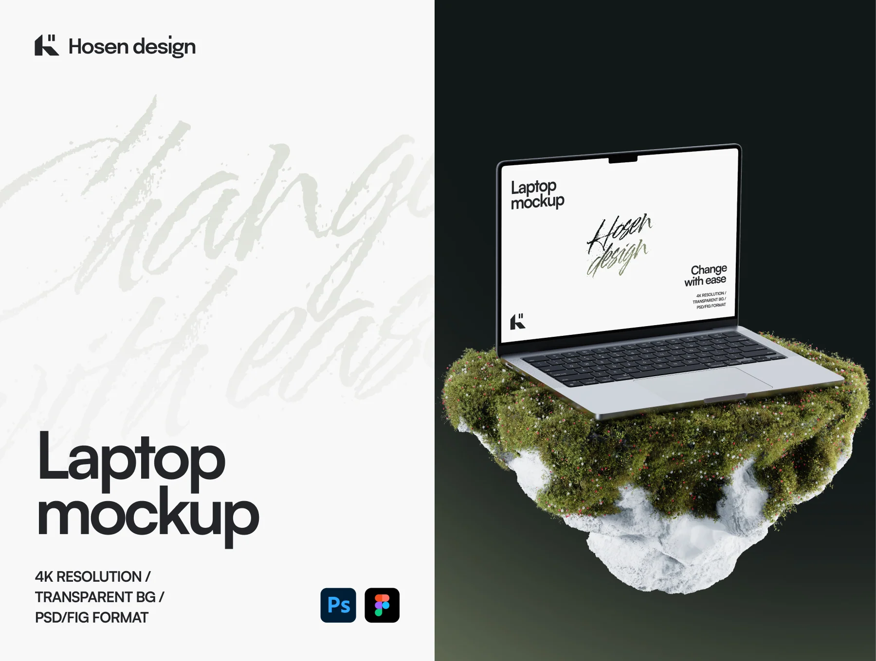 Laptop Mockup — Nature Scene
