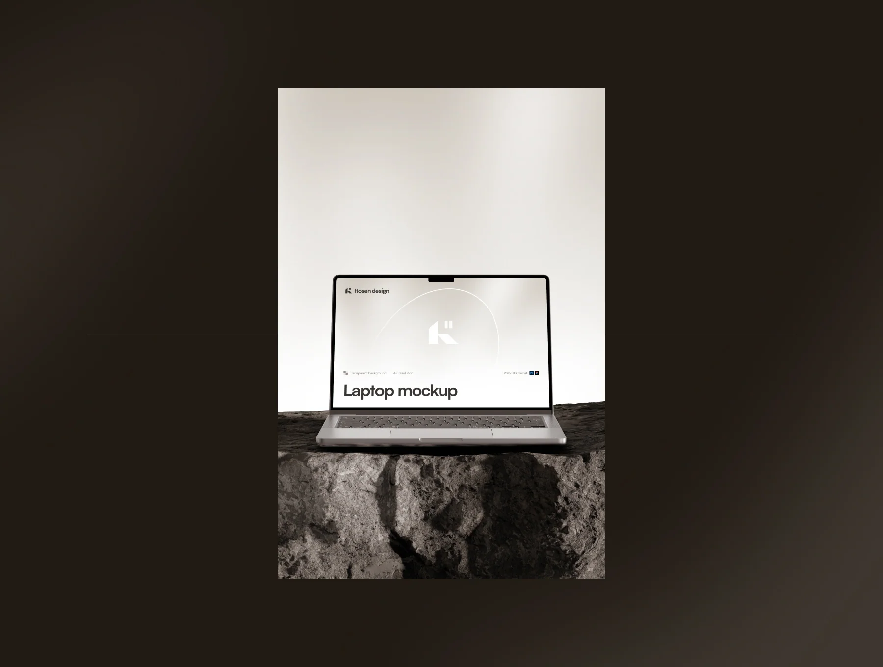Laptop Mockup — Stone Scene 4