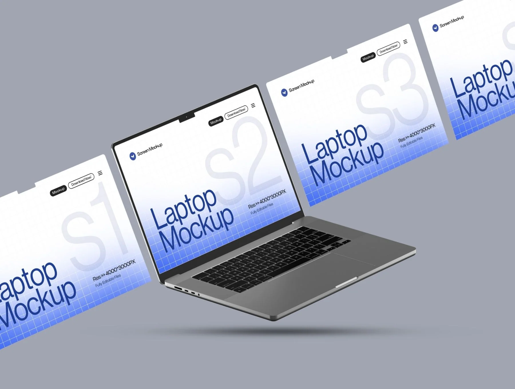Macbook Multi Screen Webpage Mockup Set - 03 Scene 2